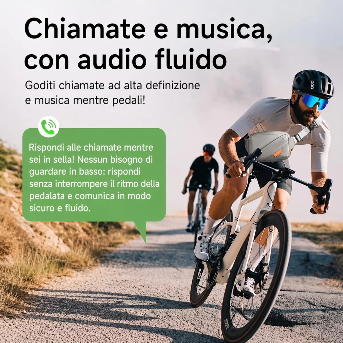 SINOTE'CA Occhiali Smart AI per Ciclismo, Smart Glasses con Fotocamera 8MP, Video HD, Stabilizzazione a 6 Assi, WiFi, Bluetooth 5.4, Audio Open-Ear, Traduzione in Tempo Reale, UV400, Uomo Donna