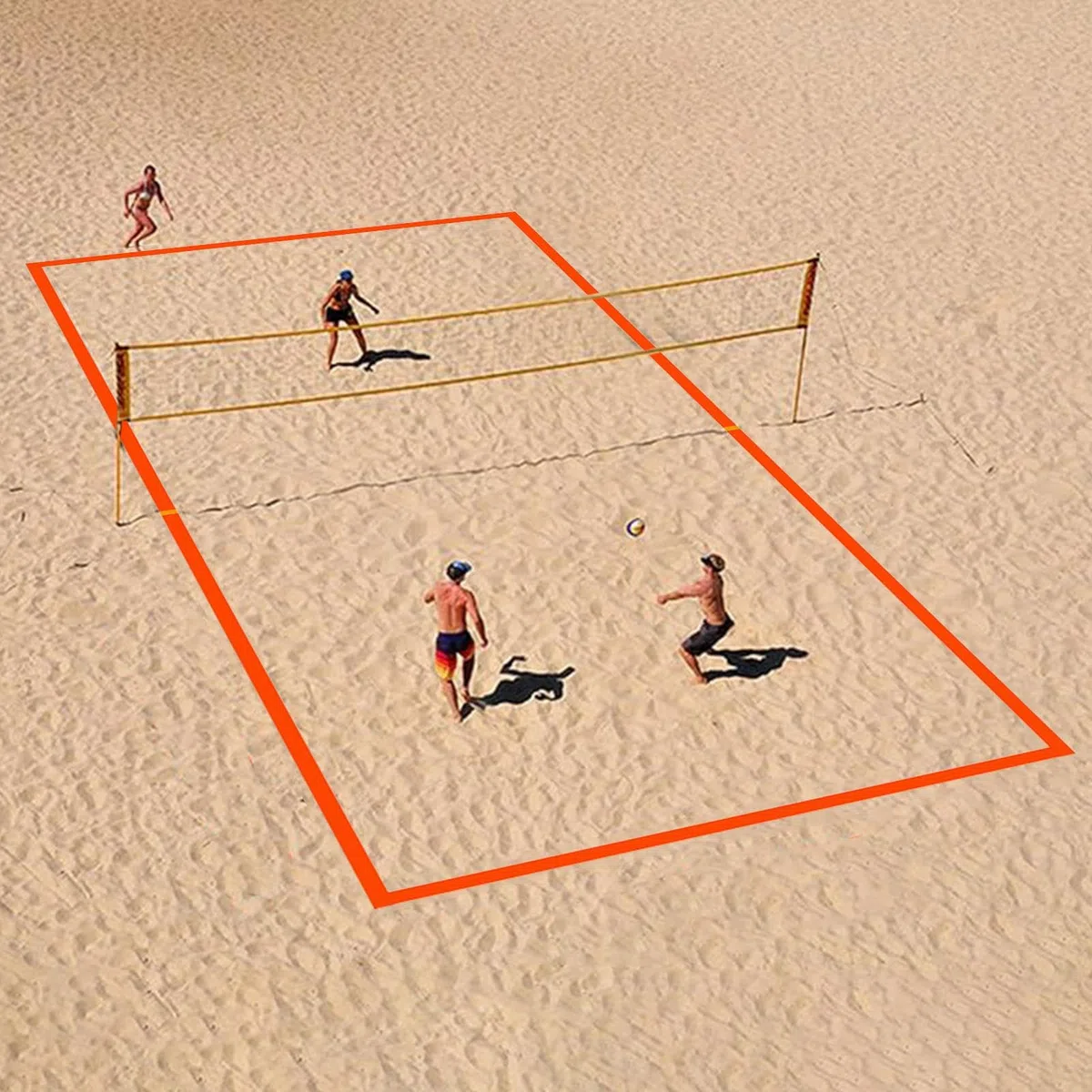 Linee per Pallavolo su Sabbia Kit Corde Perimetrali E Campo Sportivo | Linee Di Confine Portatili Per Campo Da Pallavolo Per Prato Spiaggia Campeggio E Picnic All'Aperto