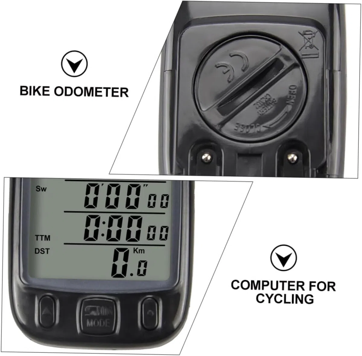 WDX- 2 Set di cronometro for Bicicletta tachimetro for Bicicletta sensore tachimetro for Bicicletta contachilometri Nero in plastica di ingegneria cablata Misurazione della velocità