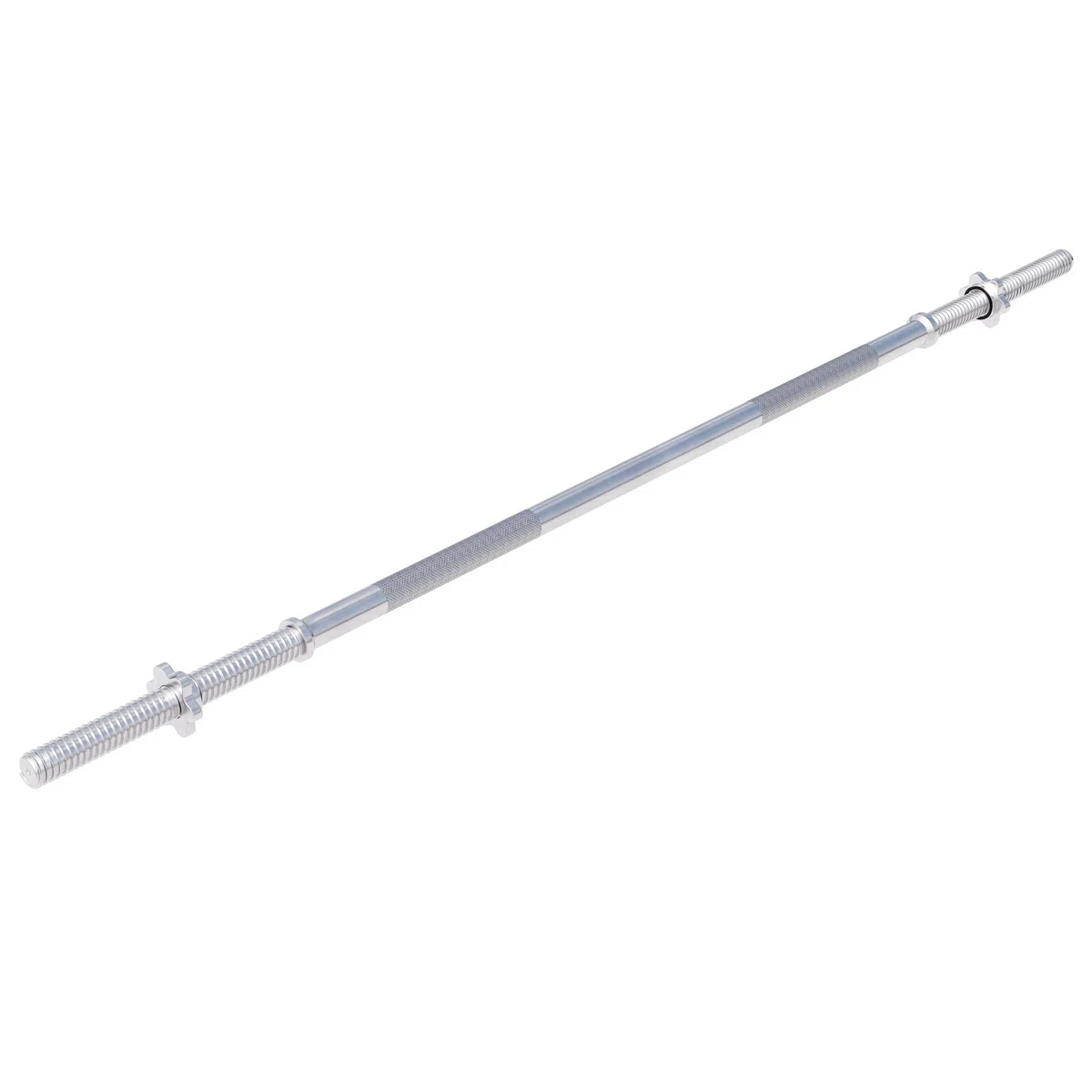 GORILLA SPORTS Barra per bilanciere lunga, diametro: 30 mm, lunghezza: 150 cm, 180 cm, 200 cm, con 2 chiusure a stella, portata massima: 200 kg, cromata, barra per manubrio lunga