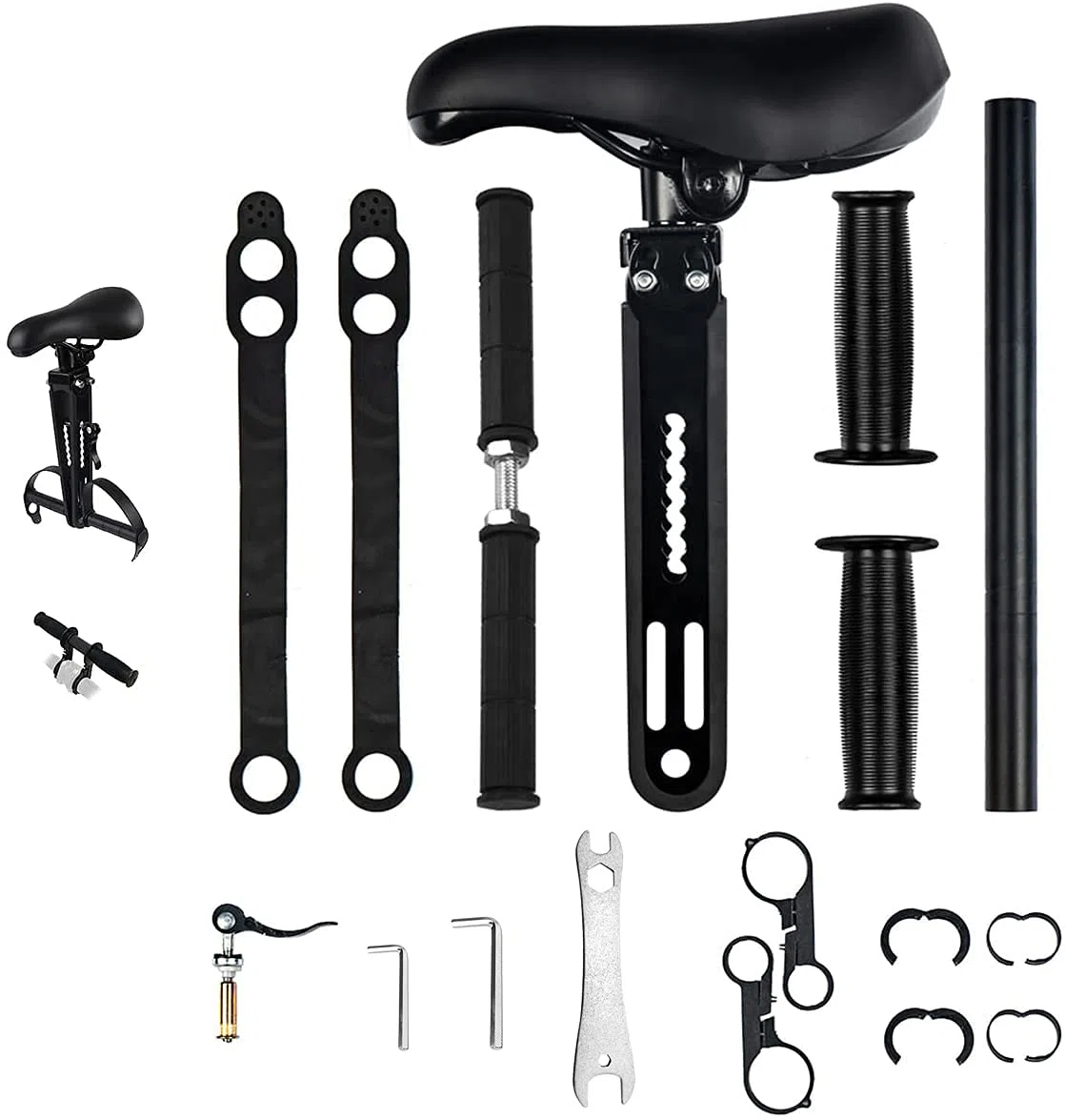 Seggiolino per Bici da Mountain Bike, Rimovibile, per Bambini di 2 – 5 Anni, Compatibile con Tutti Gli Adulti MTB (Sedile e Maniglia)