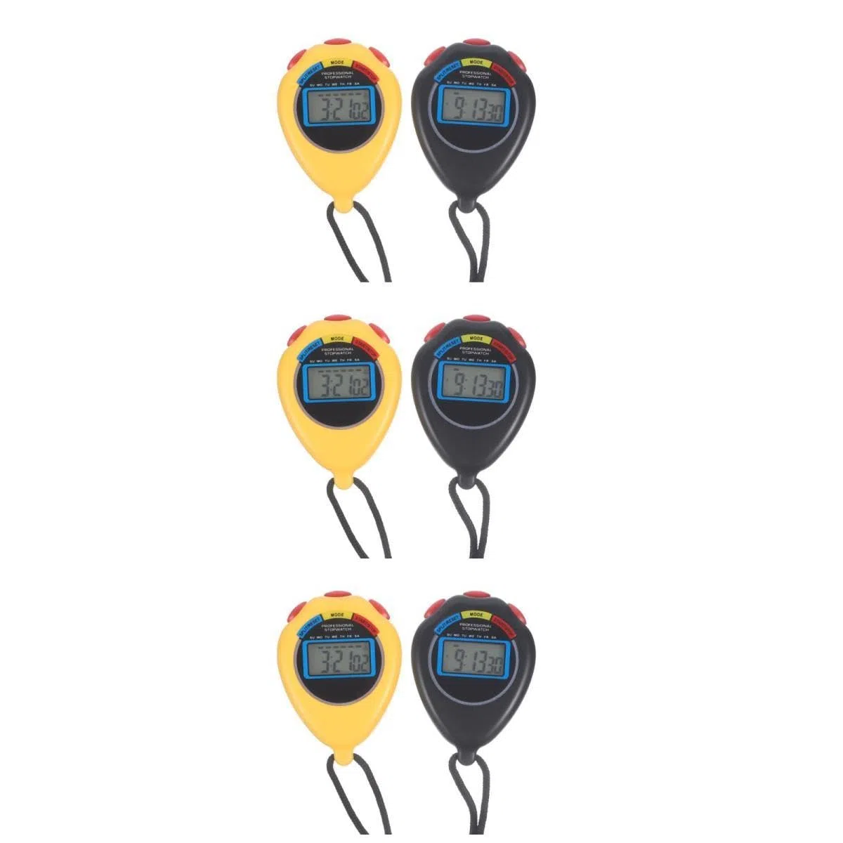 Hemobllo 3 Set Cronometro Sportivo Timer Multifunzione Portatile Con Display Per Allenamento Palestra E Corsa Resistente E Facile Trasportare 2 Pezzi*3