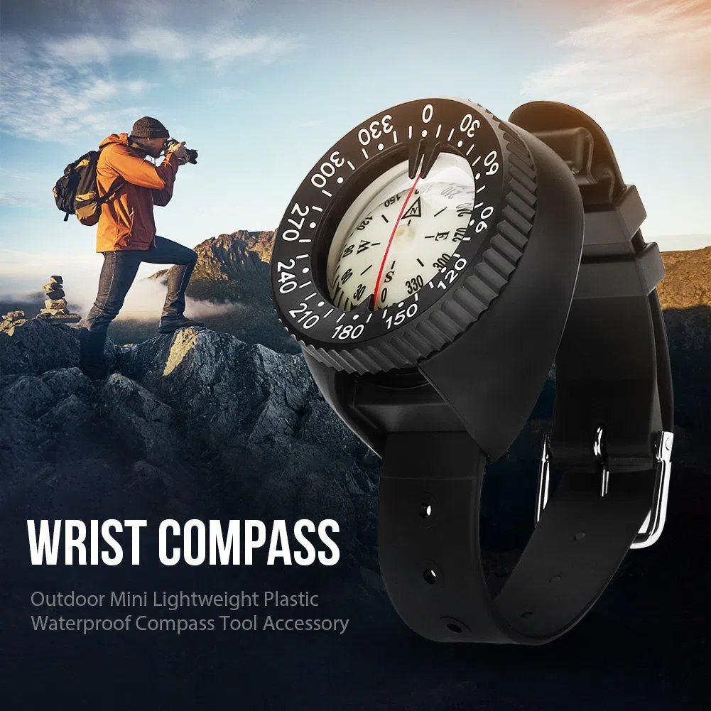 Bussola Subacquea, Bussola Campeggio Per Orologio Subacqueo, Compass Per Orologio Da Esterno, Bussola Da Polso Adatto per l'immersione, il Campeggio, l'escursionismo, il ciclismo,