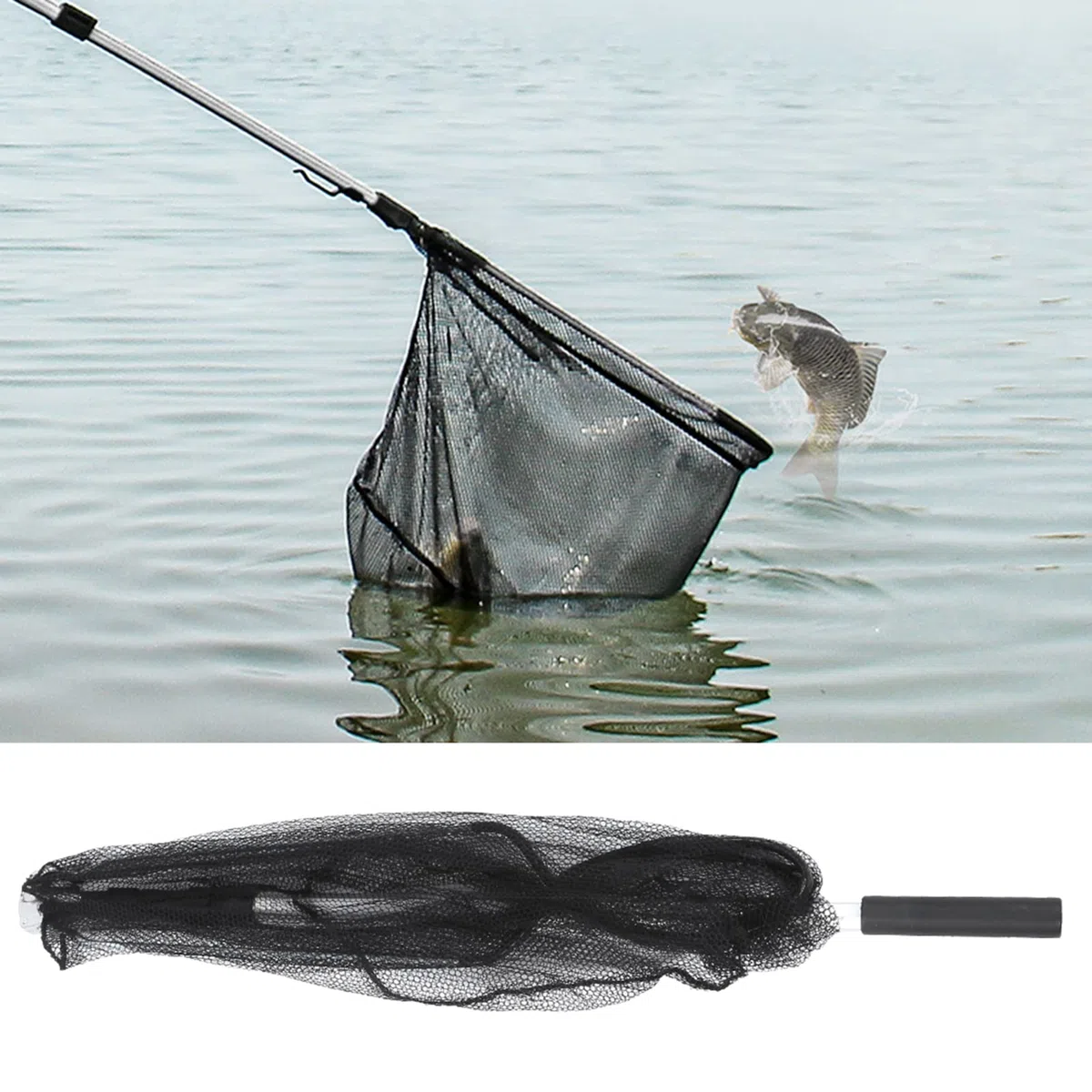 Dilwe Guadino da Pesca Pieghevole, Guadino da Pesca con Manico Telescopico Portatile per la Cattura del Pesce