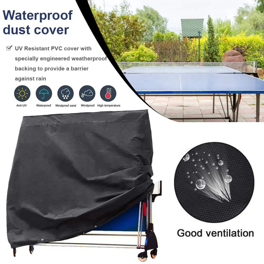 STTC Copertura Protettiva per Tavolo da Ping Pong, Impermeabile A Prova di Polvere Pieghevole Copritavola da Ping Pang, 155x75x150cm,Beige