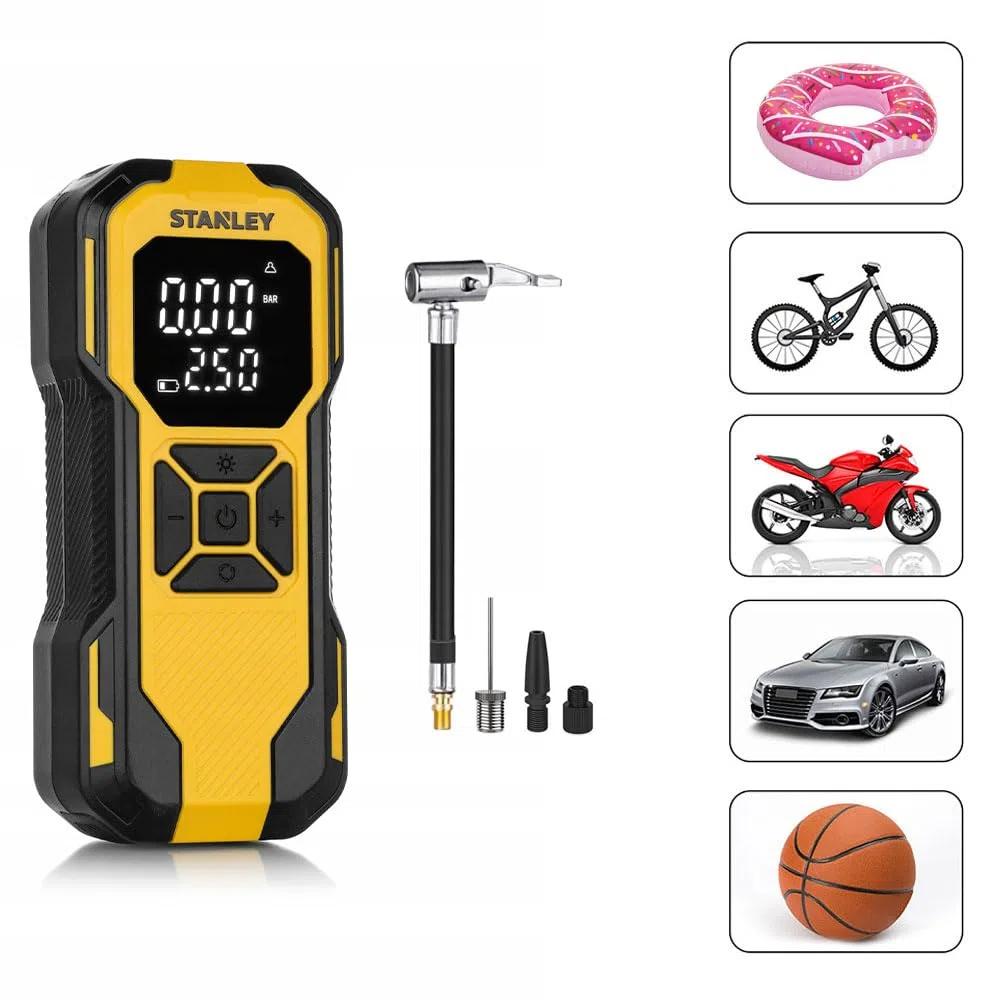STANLEY SXIF0101 Compressore a batteria 10 bar Spegnimento automatico, Display digitale, incl. 1 batteria, con funzione