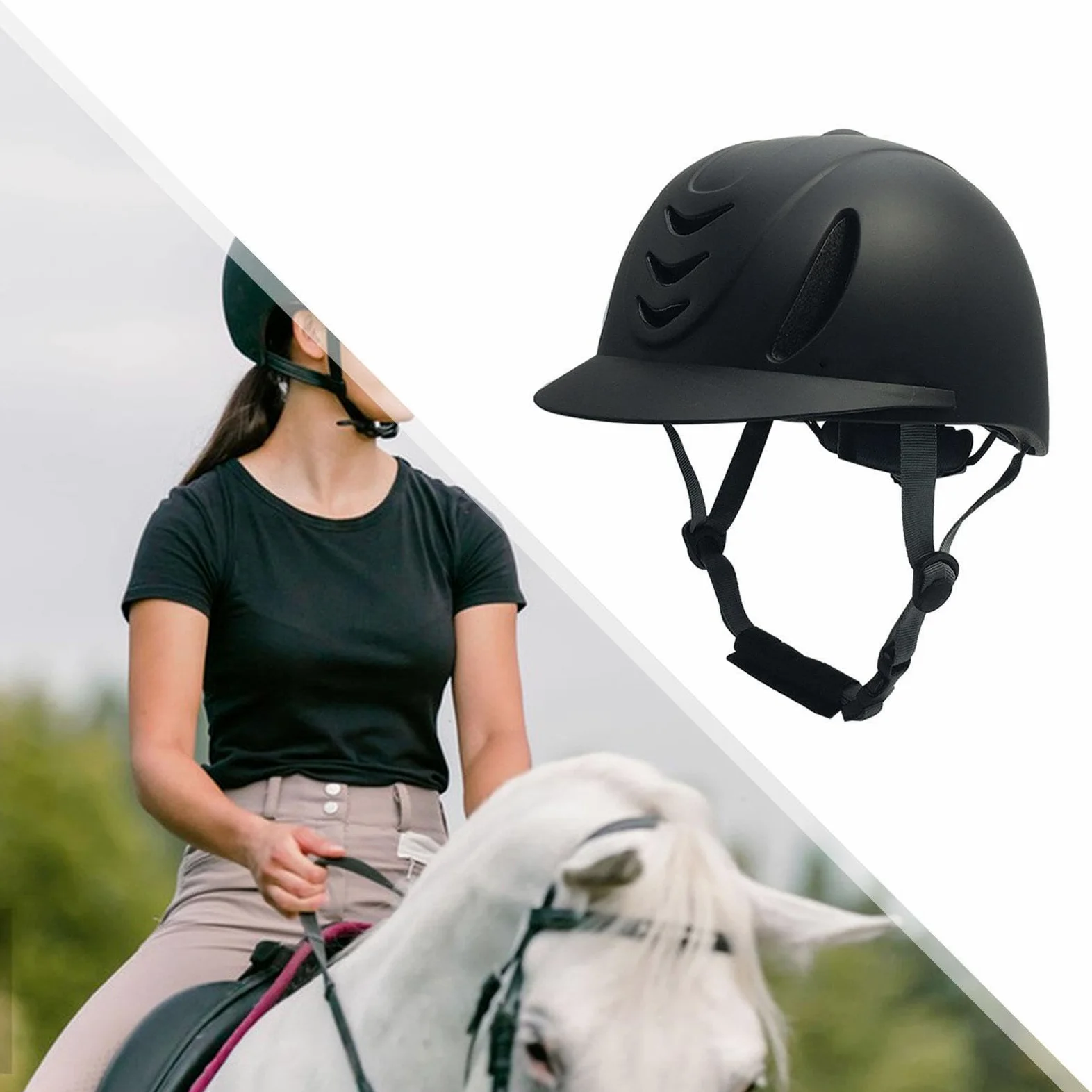 Colcolo Casco da Equitazione Starter Cappello da Equitazione Trendy per Cavalieri Cappelli Ultraleggeri Regolabili per Bambini Cappello da Equitazione