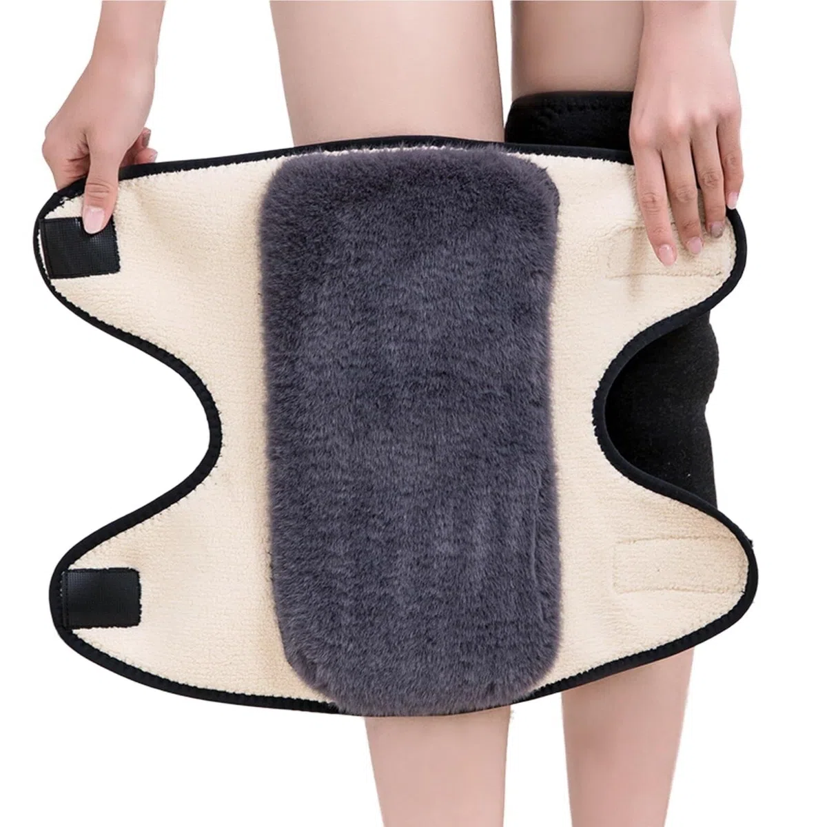 RUVOO Ginocchiere Palestra Calde Imbottiture for Ginocchia E Gambe Foderate in Peluche for Uomini E Donne for Lo Sci, Il Ciclismo, La Corsa Ginocchiera Sportiva