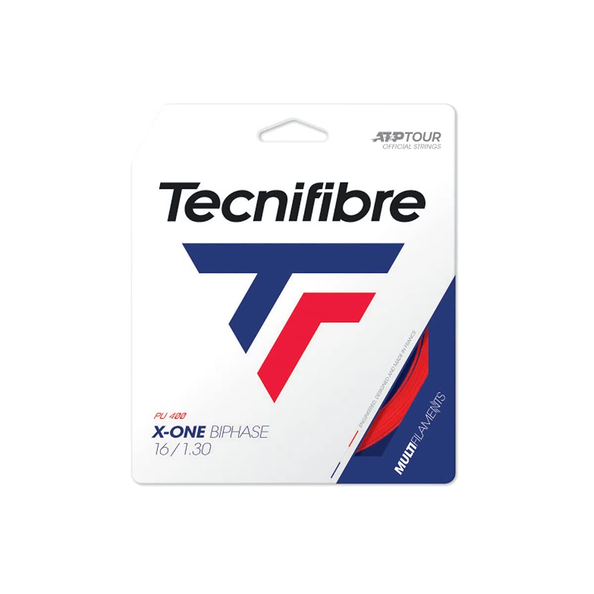 Tecnifibre X-One BIPHASE - Corda da Tennis da Adulto, Unisex, Rosso, 1,30/12 m