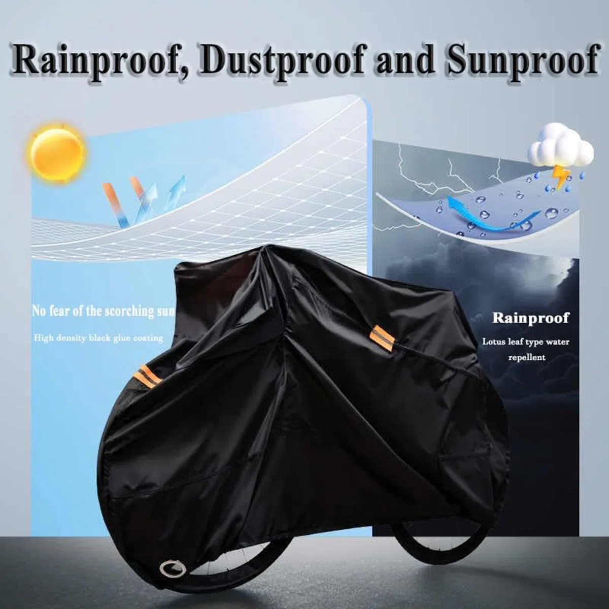 Telo Copri Bicicletta per Gazelle Balance 2012- | Anti-strappo Ultra-resistente, Protezione UV e Polvere, Banda Elastica, Rivestimento Nero Denso, Cinghia di Fissaggio