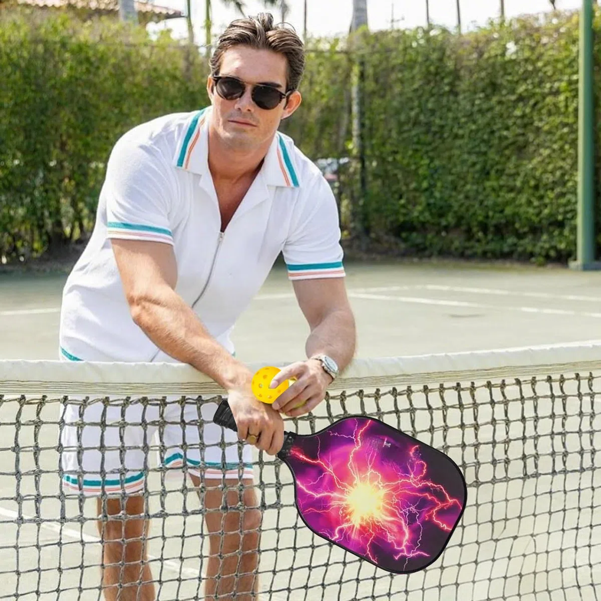 Set di 4 racchette Pickleball | Fiberglass Pickleball in fibra di vetro leggera, ergonomiche per sport, donne, uomini e ragazze e per casa, attività all'aperto, interni e