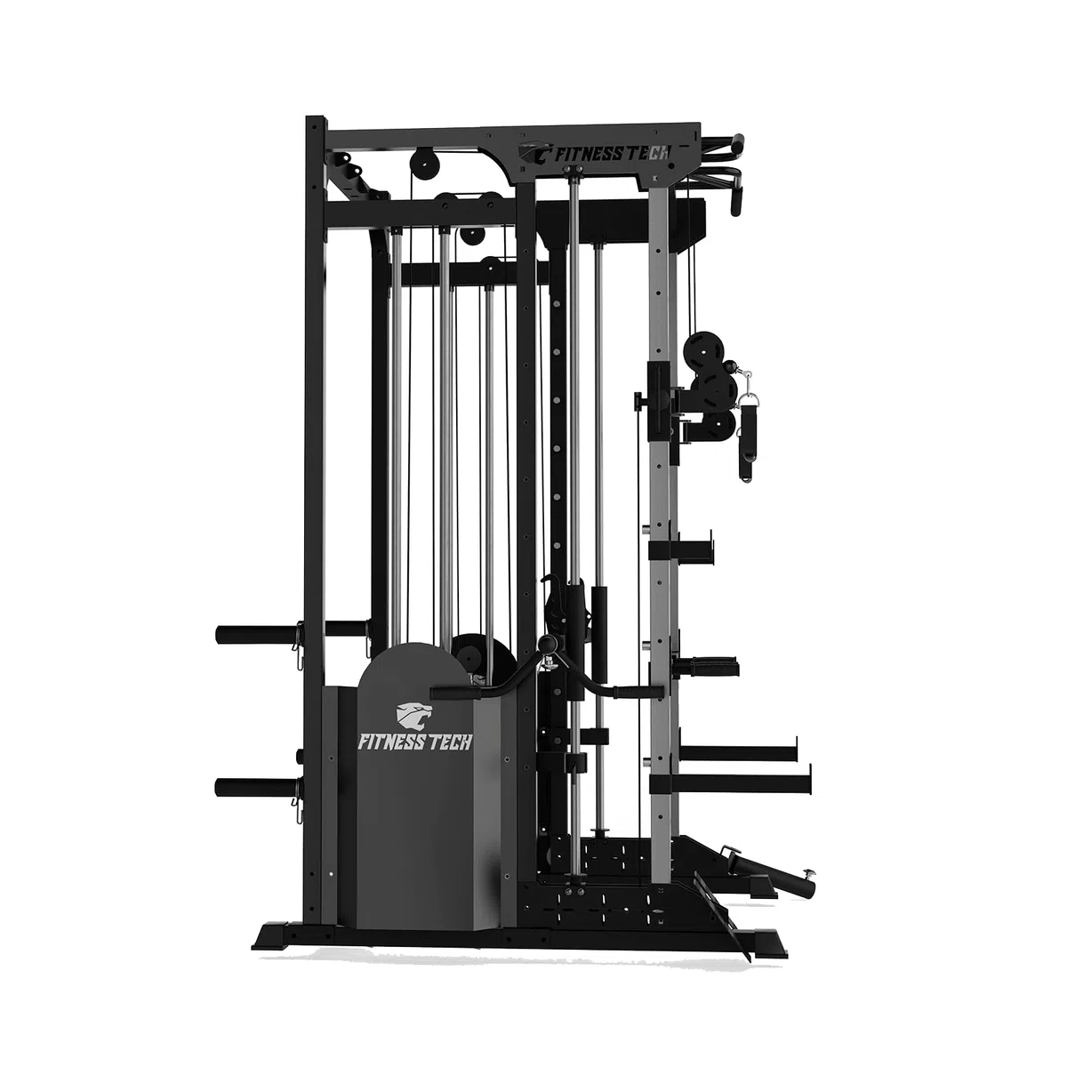Multistazione Palestra Home Gym Smith Machine S8000 150 kg con 2 Torri Pesi | Macchina Palestra Multifunzione con Lat Machine, Pulegge 2:1 e Barra Guidata