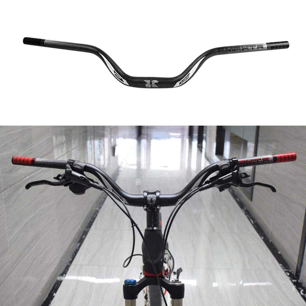 Perfeclan Riser per Manubrio MTB da 31,8 mm, Manubrio in Lega di Alluminio Mountain Road DH Manubrio per Bicicletta Riser per Bicicletta Manubrio Extra Lungo
