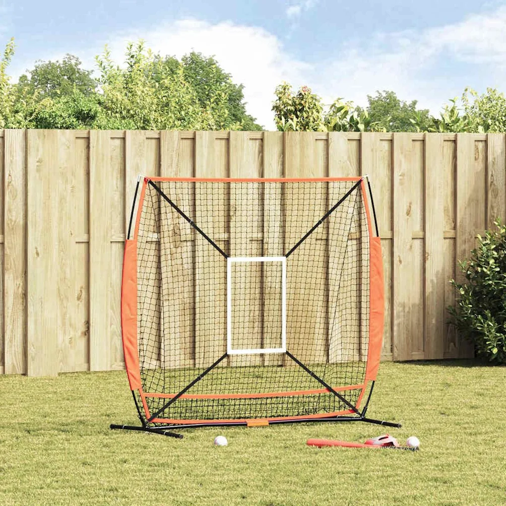 Rete per esercizi di baseball, 180 x 89,5 x 152,5 cm, in poliestere, pieghevole, portatile, arancione, per allenamento all'aperto, per club, sport scolastici, tempo libero