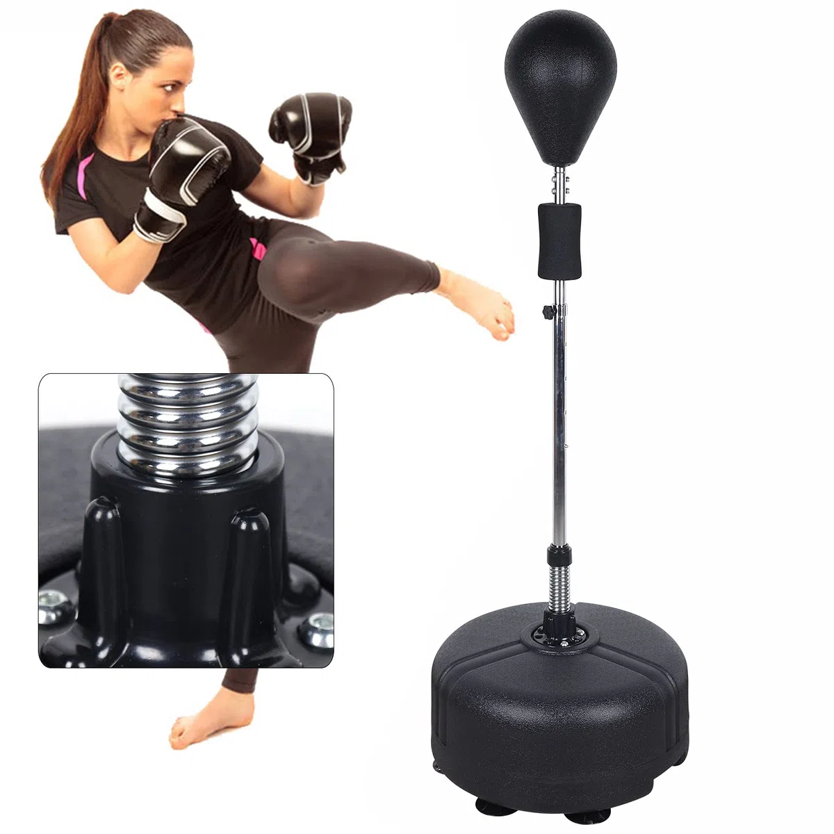 Sports, sacco da boxe da boxe, per adulti, per allenamento da boxe, regolabile, per bambini, con bacchette da boxe, 120 – 160 cm
