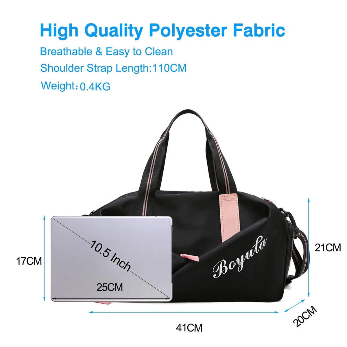 FANDARE Ultraleggero Borsone da Viaggio Borsa Palestra Borsa Sportivo Weekender Borsone Donna Uomo Piscina Palestra Borsa a Spalla con Scomparto Scarpe & Tasca di separazione bagnata e asciutta