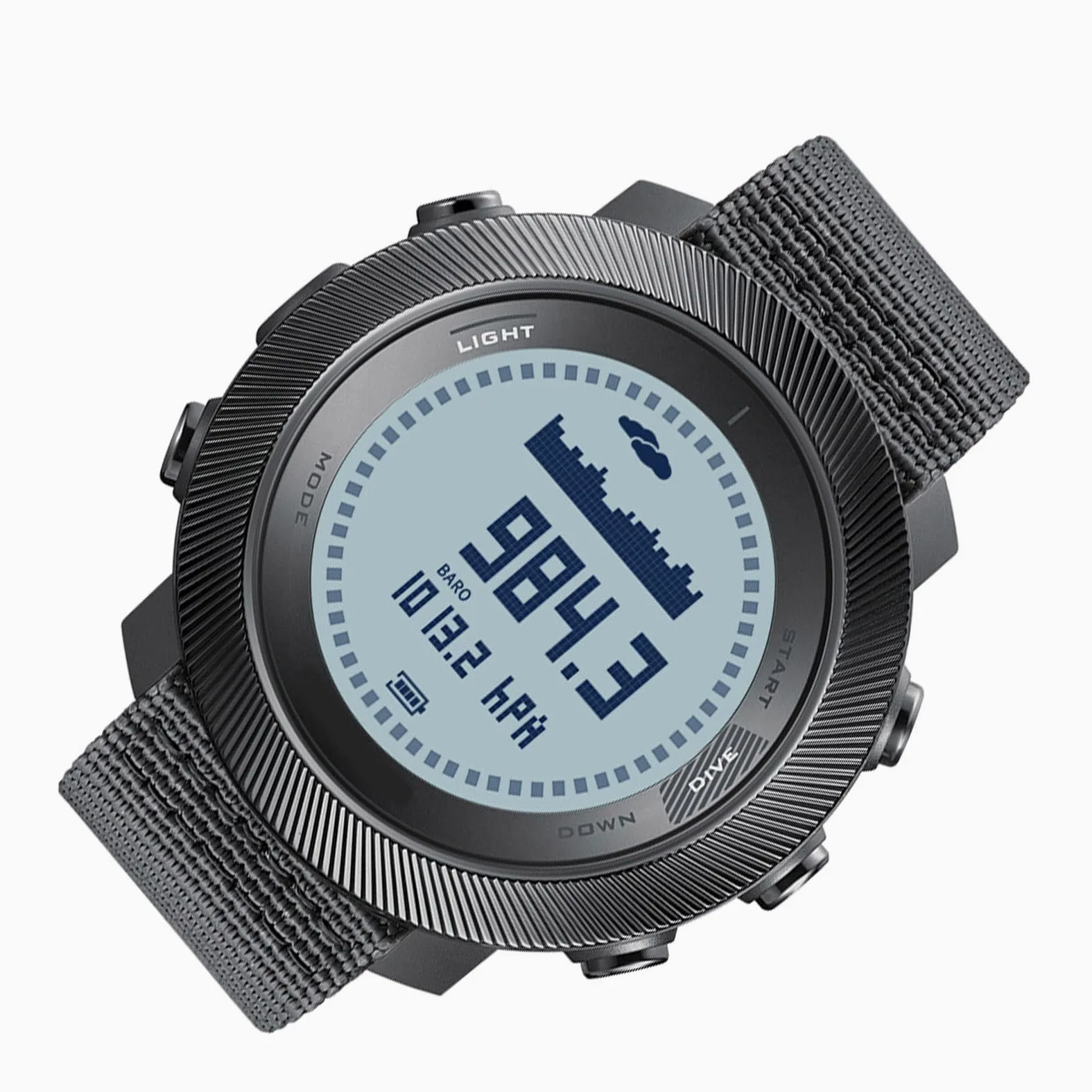 POENVFPO Orologio Sportivo Digitale, Bussola Subacquea Altimetro Barometro Rilevatore di profondità, Retroilluminazione a LED Resistente alla Pioggia 100 M per Uomo All'aperto