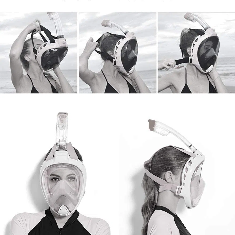 Maschera da snorkeling integrale, maschera da snorkeling, occhiali da snorkeling, adulti, uomini e donne, boccaglio completamente asciutto, specchio antiappannamento, attrezzatura professionale,