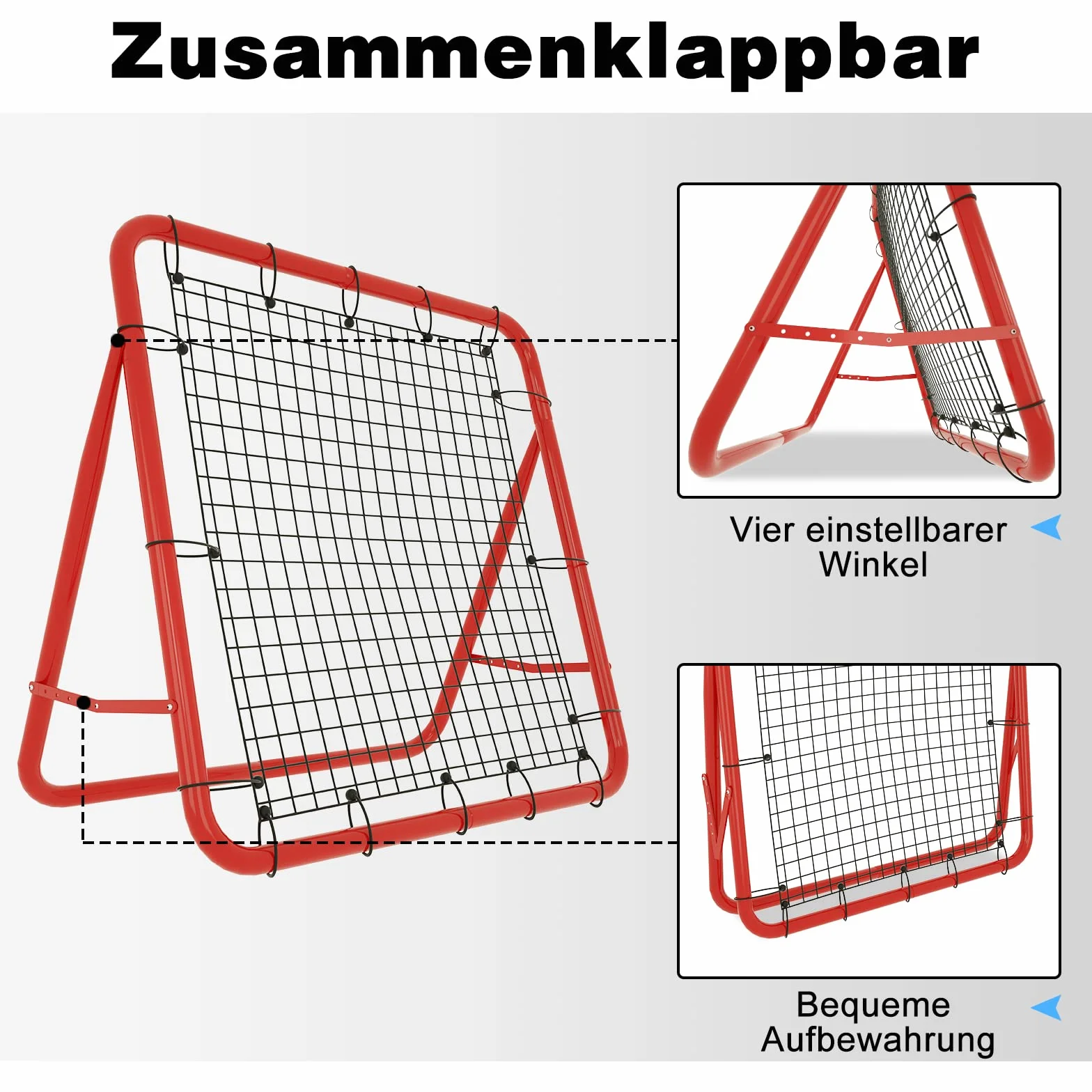 LZQ Calcio rimbalzo pieghevole Kickback cancello regolabile in 5 livelli parete rimbalzo rete accessori per allenamento – tiro e allenamento tecnico