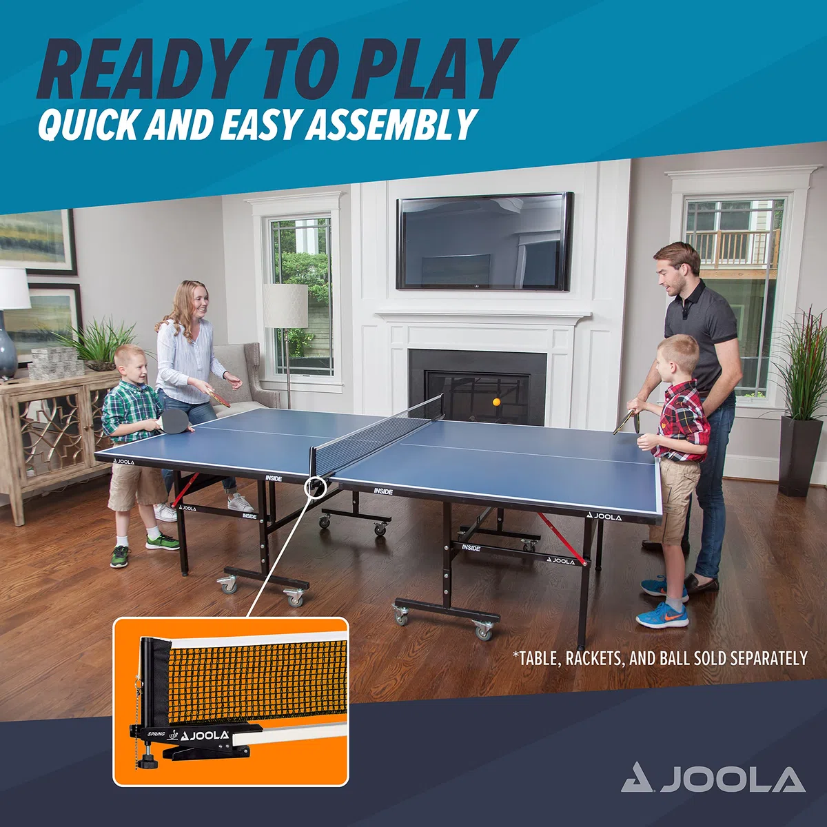 JOOLA Spring Net And Post Set, Rete da Ping Pong Unisex, Multicolore