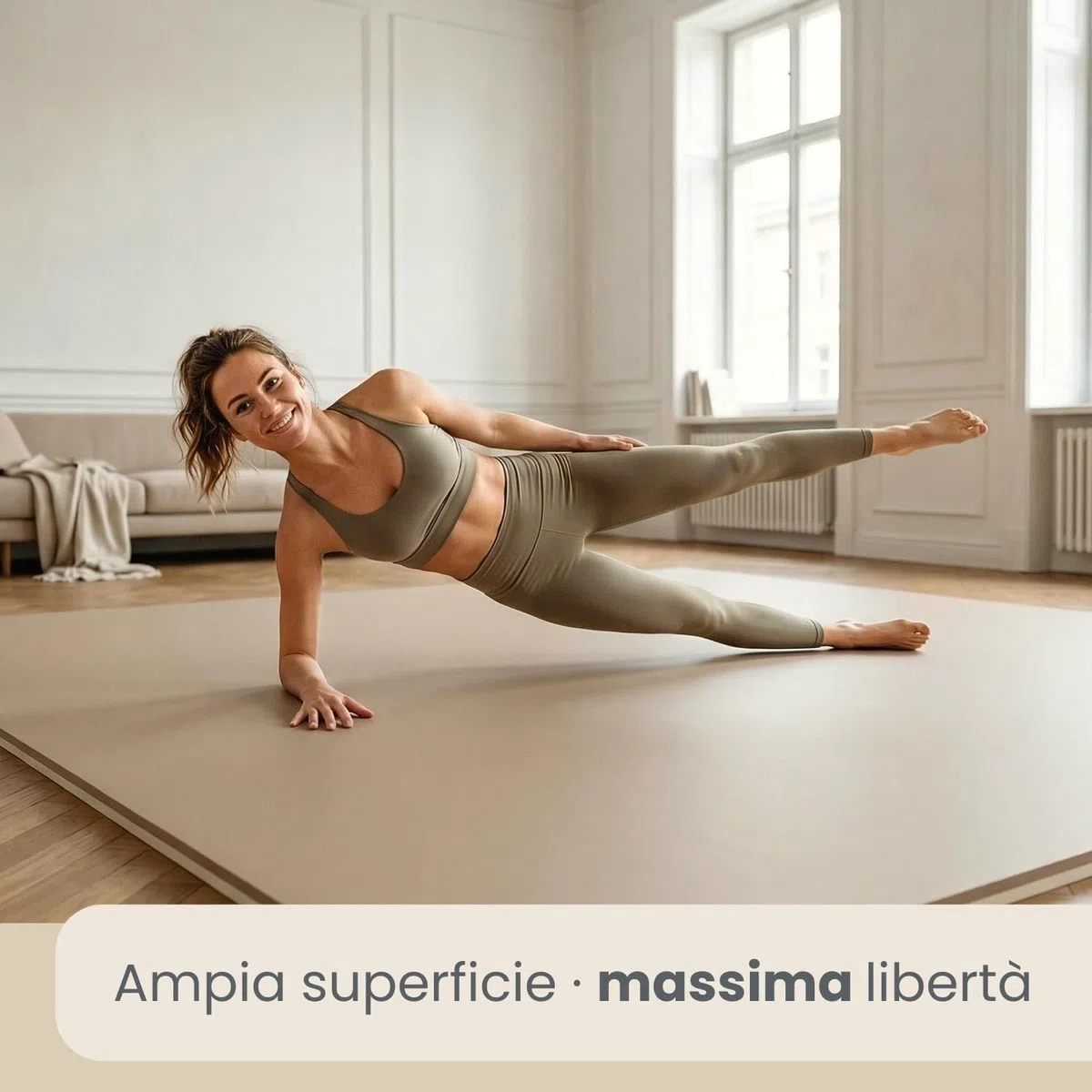 EYEPOWER 4 Tappetini Puzzle per Sport ciascuno 63x63cm incl Cornice Tappeto Estensibile Eva 20mm di Spessore Double-Face