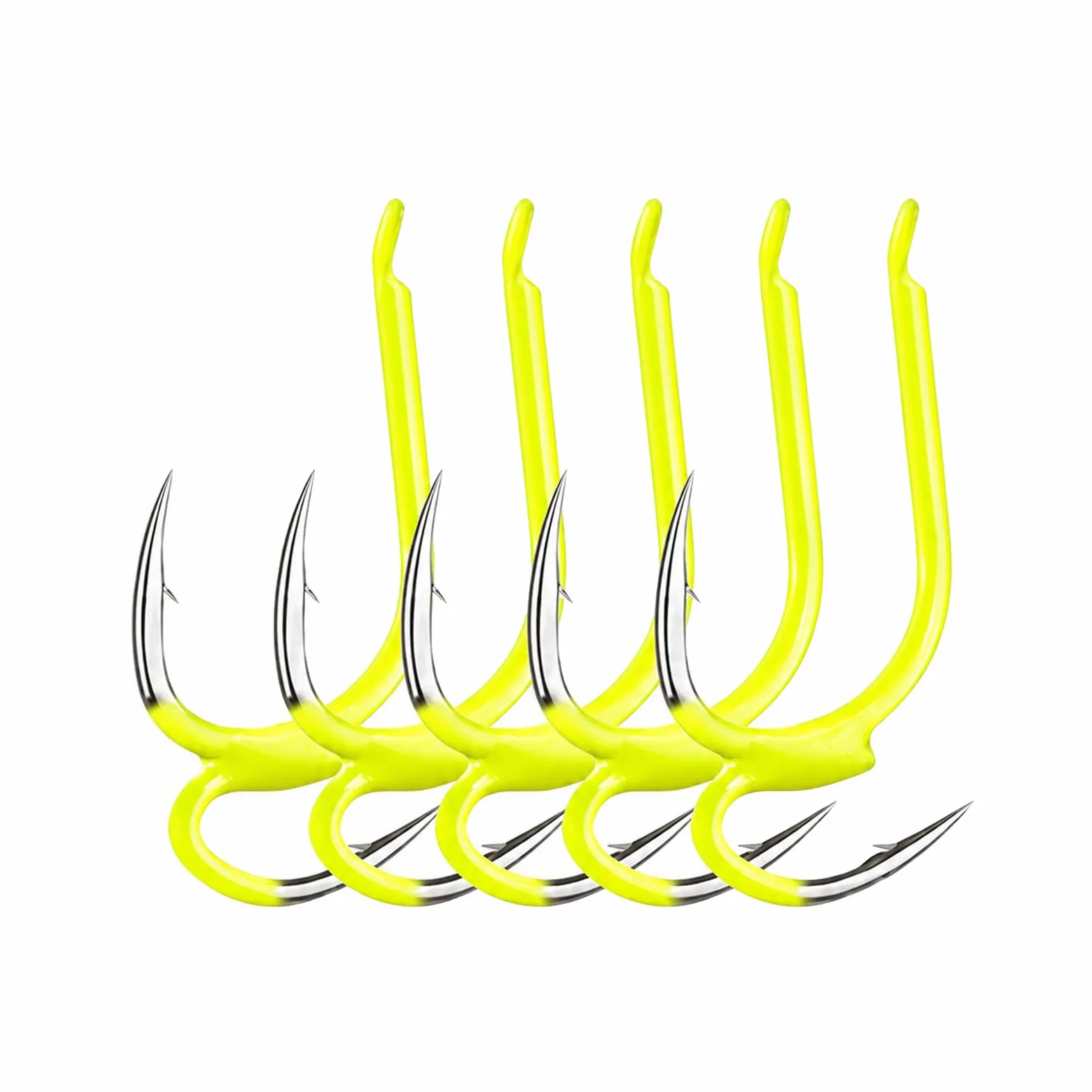 Classic Sharp Double Fishing Hooks, Kit Ami da Pesca, Ami in Acciaio al Carbonio, Ami Barbed a Doppia Punta ad Alta Resistenza con Attrezzatura da Pesca per Acqua Dolce e Salata