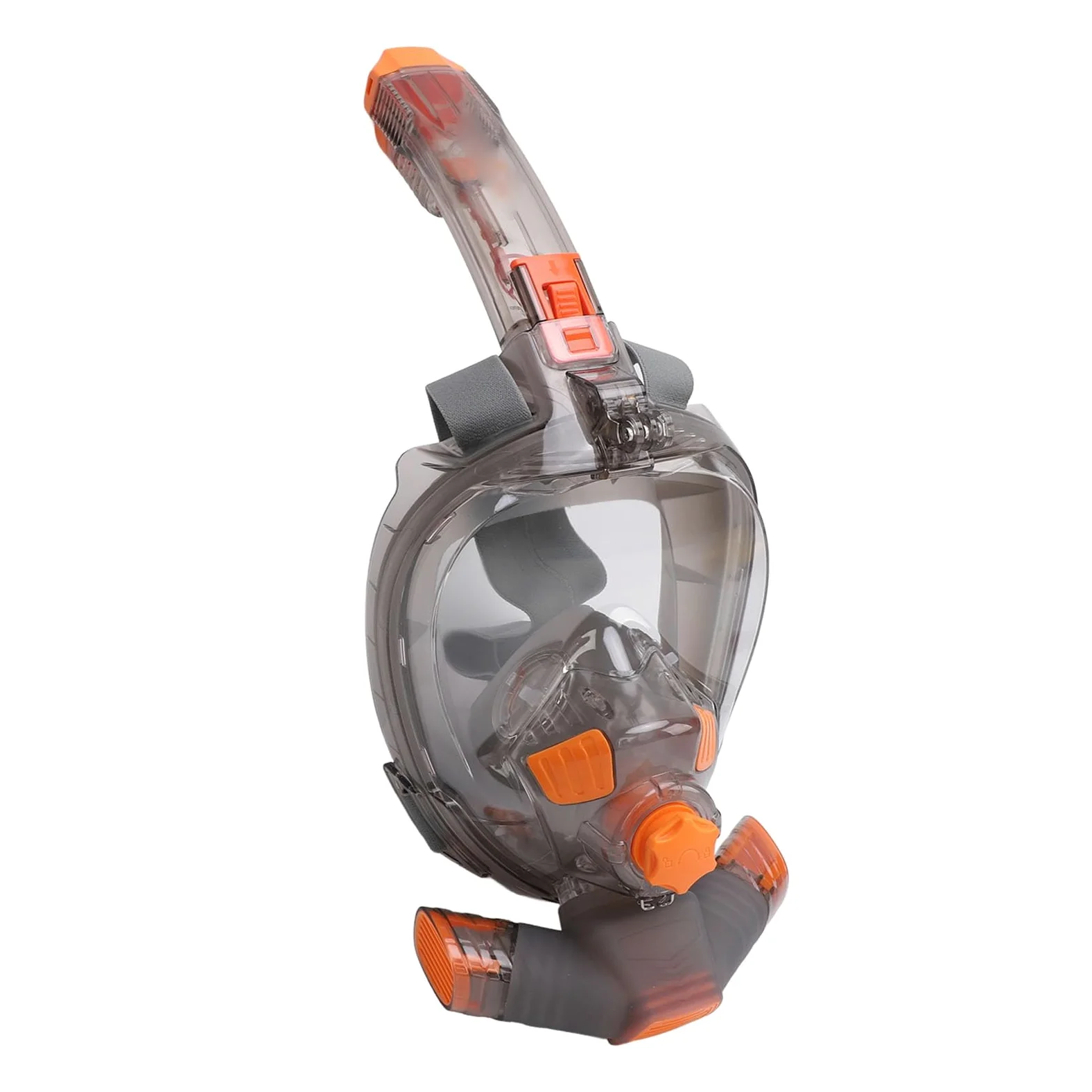 Occhialini da Snorkeling Integrali, Lenti Piatte Trasparenti Antiappannamento Vista Panoramica a 180 Gradi Maschera da Snorkeling con Tubo di Respirazione Pieghevole e Supporto per Fotocamera,
