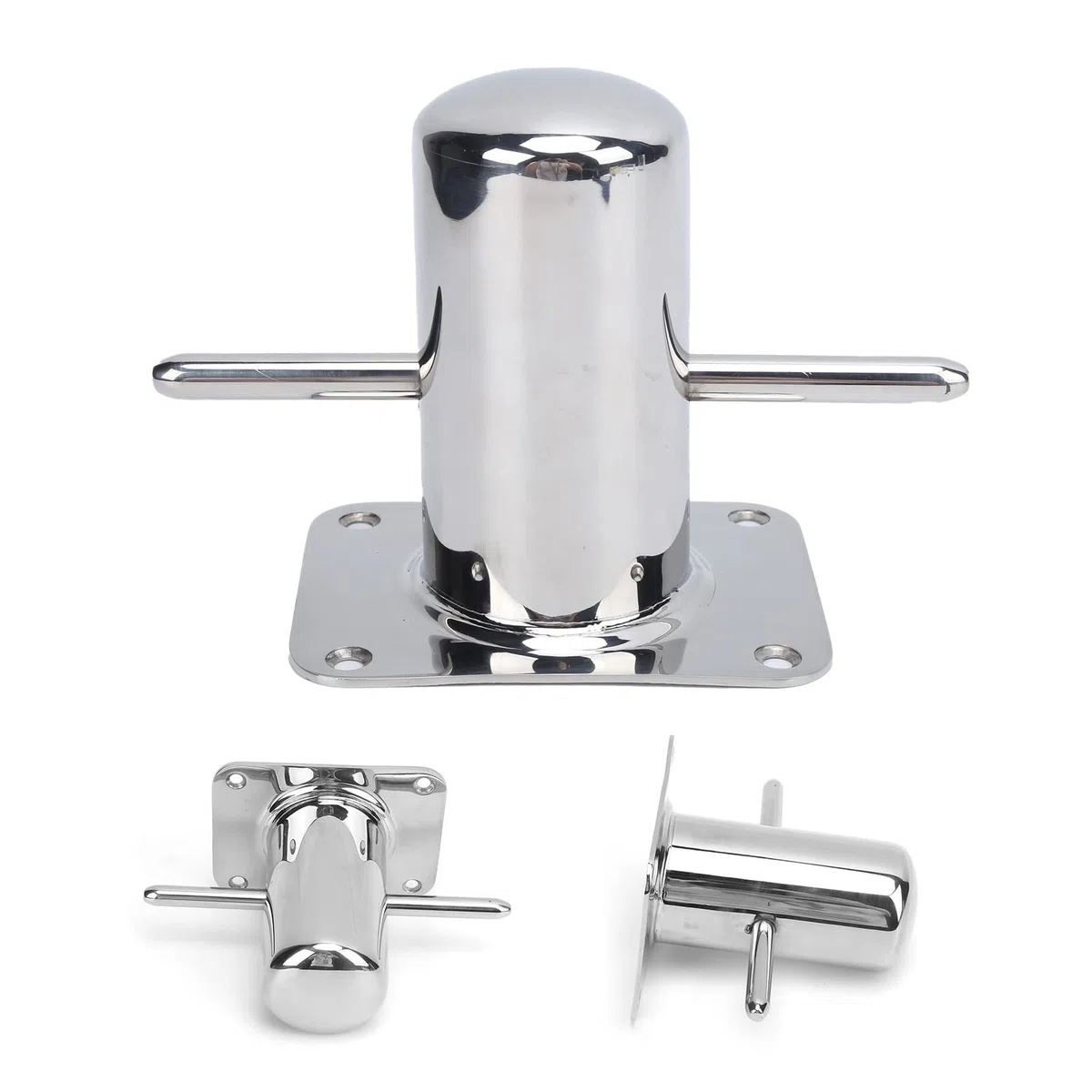 Bitta di ormeggio singola in acciaio inox 316 lucido Cleat marino resistente per barca, yacht e molo (120MM)