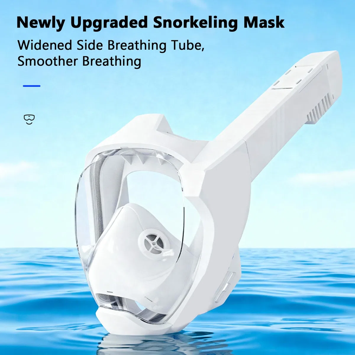 Maschera da Snorkeling Integrale, Maschera da Snorkeling Antiappannamento Superiore Asciutta per Adulti e Bambini