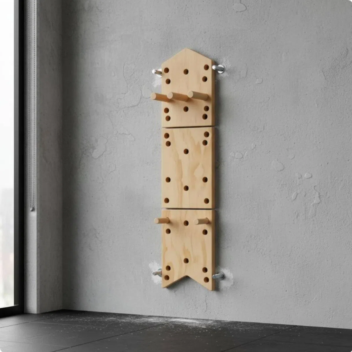 Climbing Board Tavola da Allenamento Arrampicata in Legno Multistrato Maniglie Compatta Parete Resistente Adatta a Giovani Appassionati di Fitness Spazi Ristretti Palestra Privata