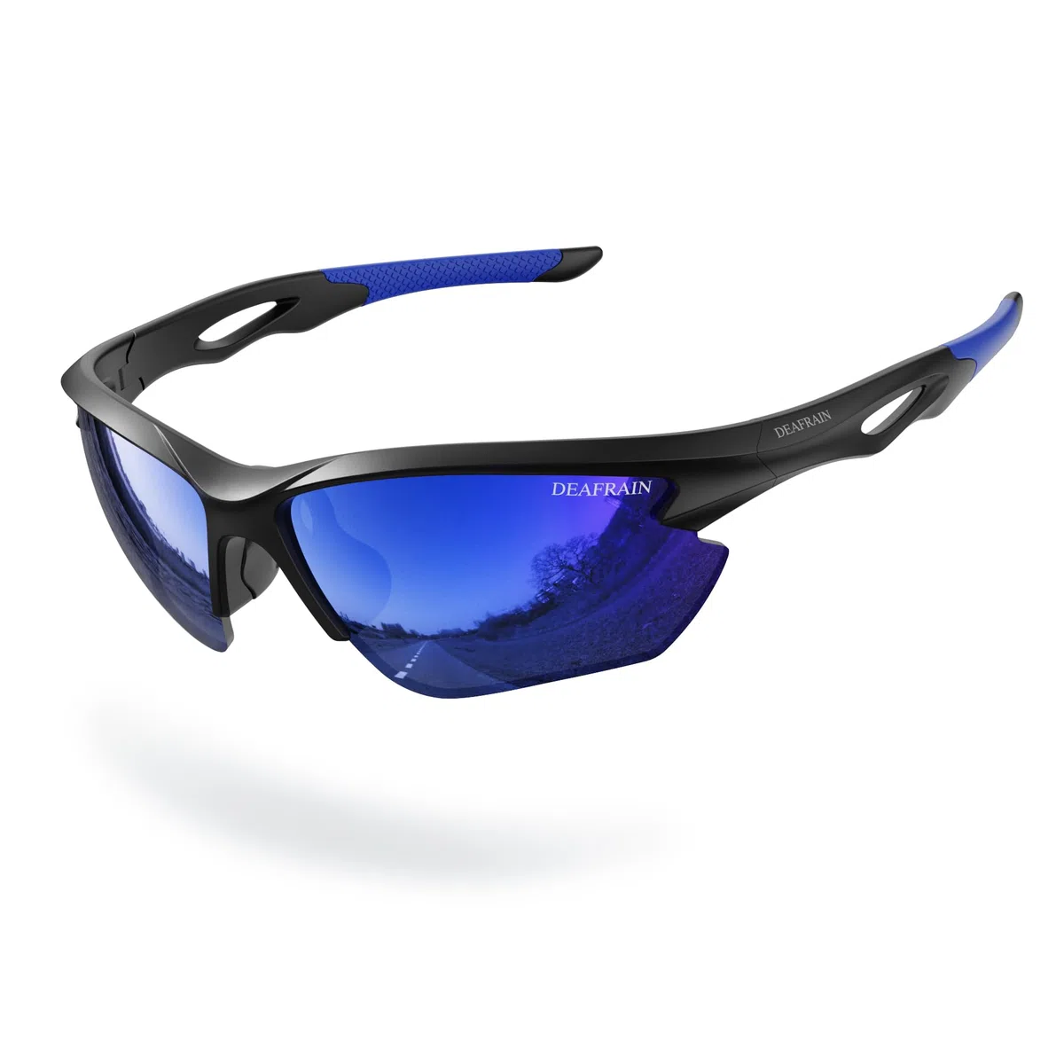 DEAFRAIN Occhiali da sole sportivi polarizzati per uomo e donna, ciclismo, corsa, pesca, TR90, montatura infrangibile, protezione UV
