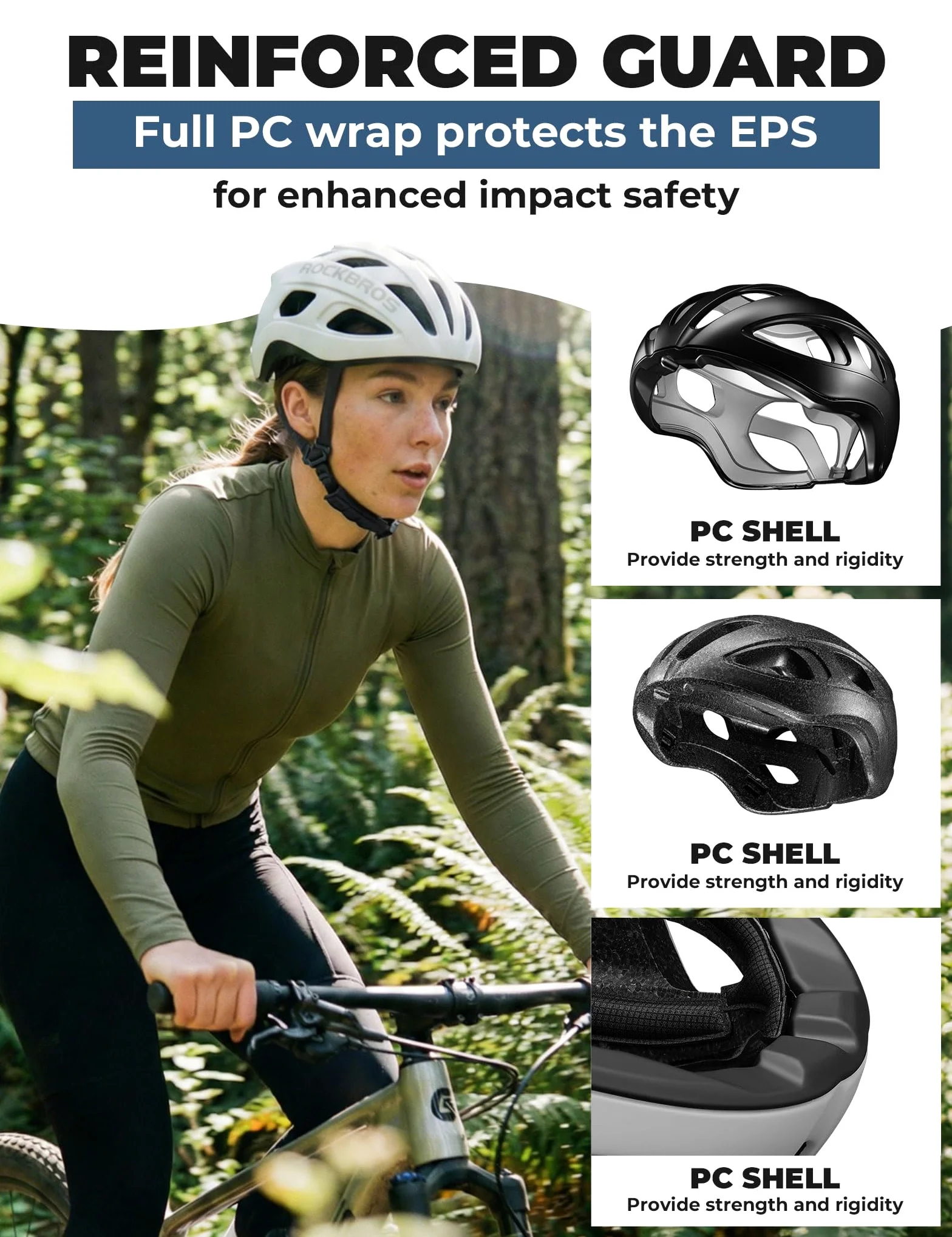 ROCKBROS Casco da bici, leggero e regolabile, per mountain bike e bici da strada, per adulti, 240 g, aerodinamica, ultraleggero, per uomo e donna, mountain bike, ibrido, pendolarismo, ghiaia, 58-62 cm
