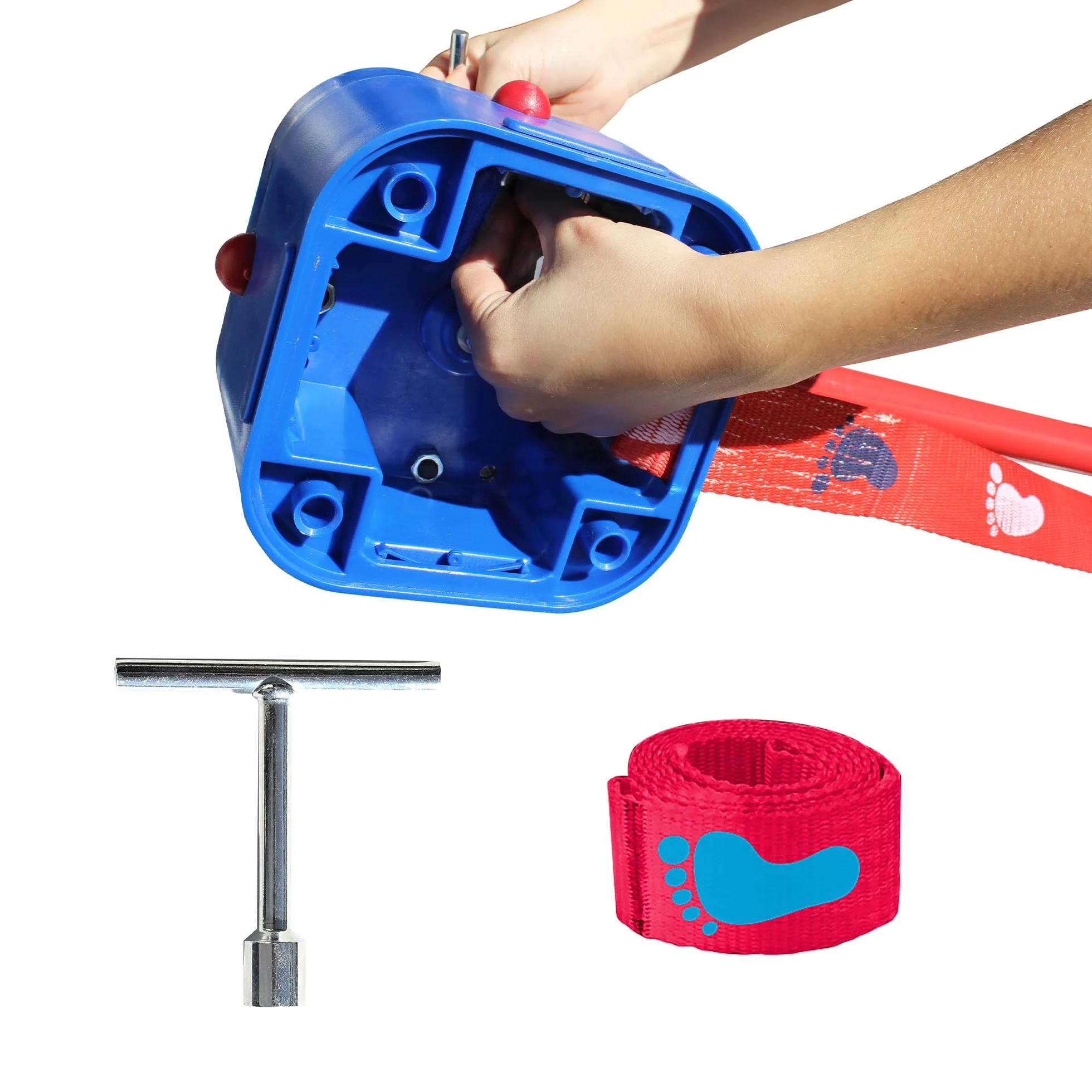 Slackline per Bambini, Sviluppare l'Equilibrio e il Coordinamento, Blu e Rosso
