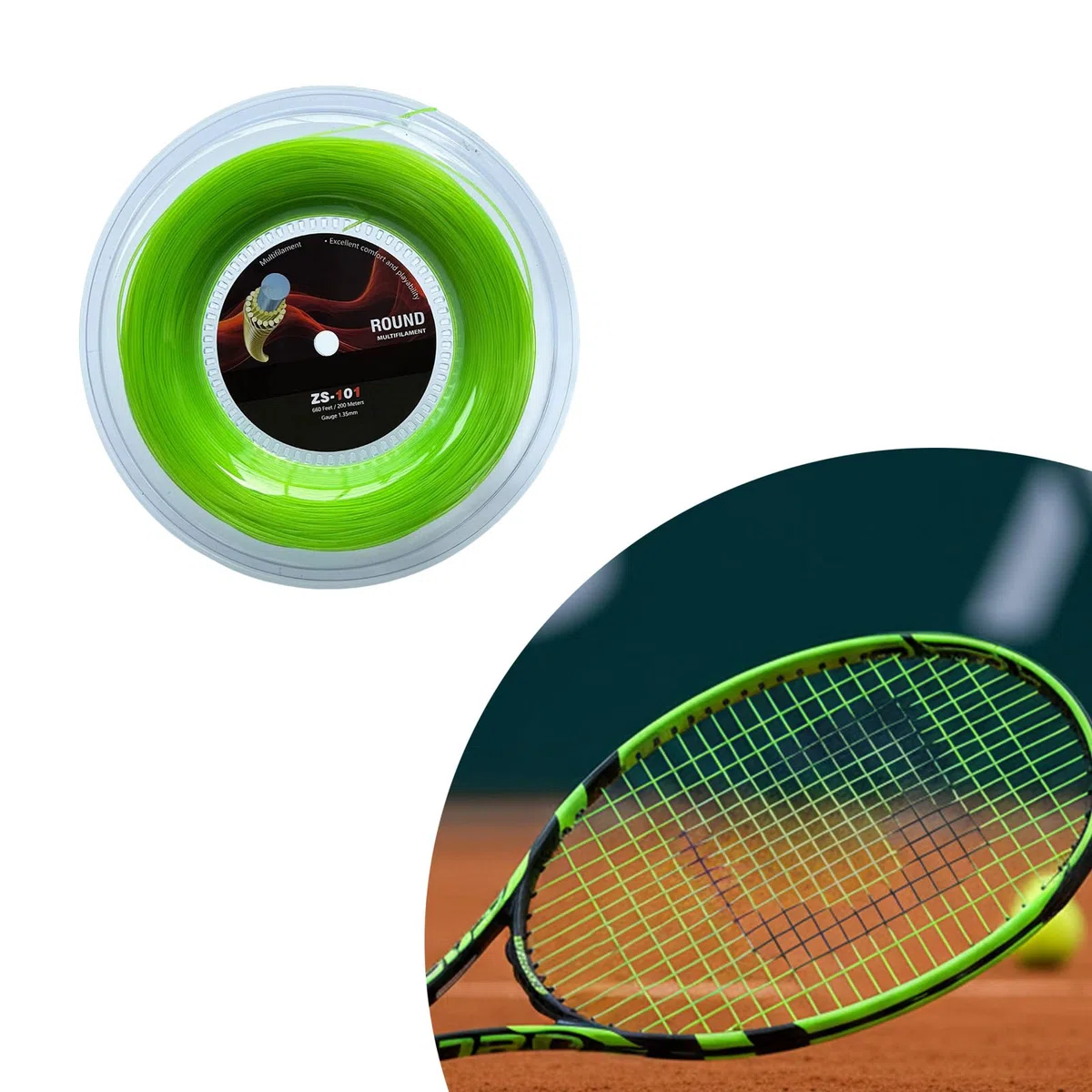 Corda da tennis economica con ruote grandi, 200 m, per uso club, riduce al minimo la frequenza di acquisto e aumenta l'efficienza della corda da tennis PrecisionS