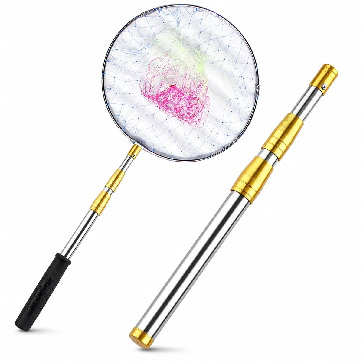 Sharplace Rete da Pesca Telescopica Guadino, Giallo, Multicolore, Giallo, 2.1 metri