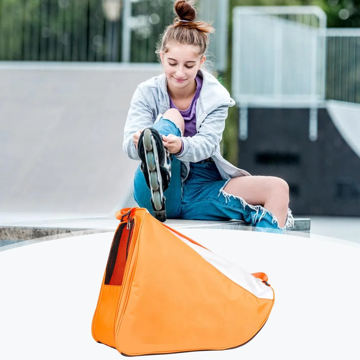 Borsa da skate Borsa portaoggetti per attrezzatura sportiva | Borsa regolabile per pattini Per adulti, bambini, principianti, all'aperto, palestra, viaggio, fitness, roller, ice, figure