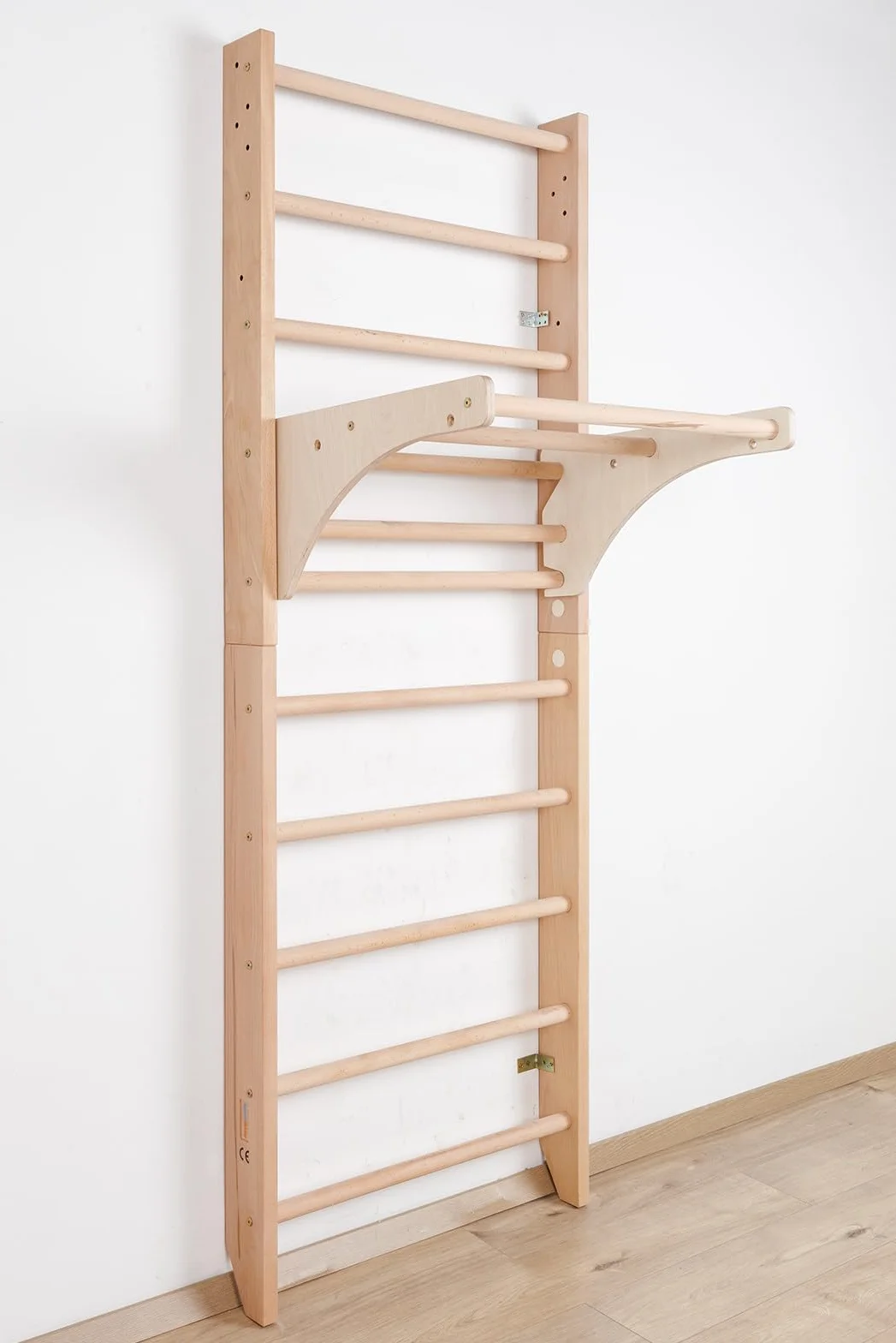 Scala Svedese in Legno con Barra Superiore Regolabile " Kombi-1-220 "Ginnastica, Sport, Gym, Barra a Muro da Casa