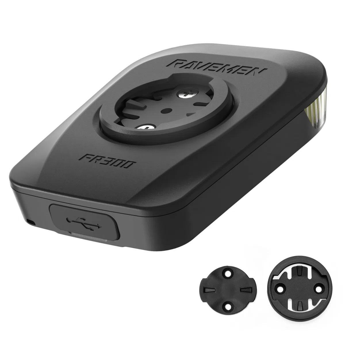 RAVEMEN FR300 Luce Diurna per Bici 300 Lumen Fanalini Anteriori per Bicicletta Compatibile con Garmin/Wahoo Ciclocomputer, 6 Modalità USB C IPX6 Impermeabile (Brevetto Protetto)