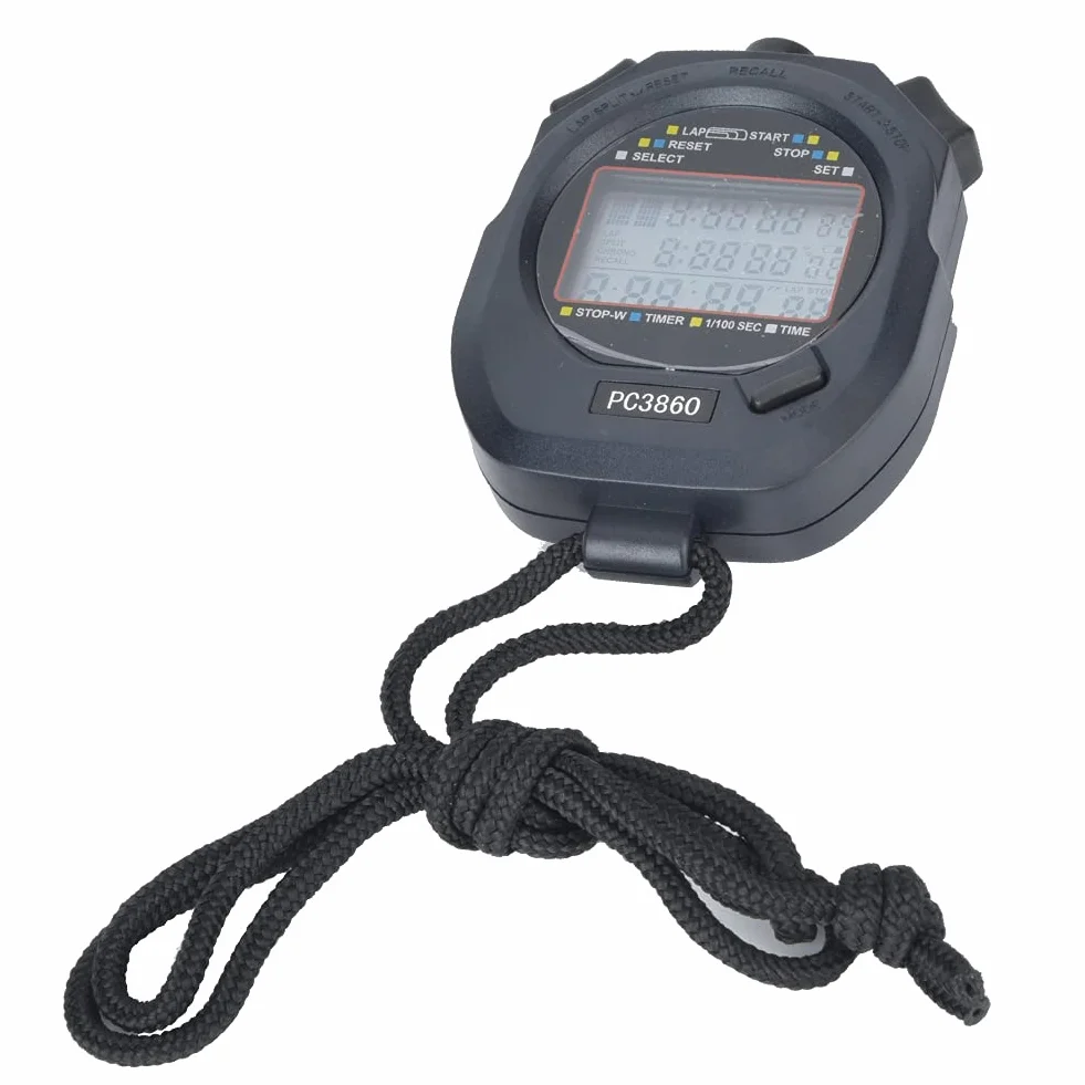 POENVFPO 3860 Cronometro Elettronico, Cronometro Sportivo Digitale Timer Orologio Impermeabile per Allenatori Nuoto Corsa Allenamento Sportivo