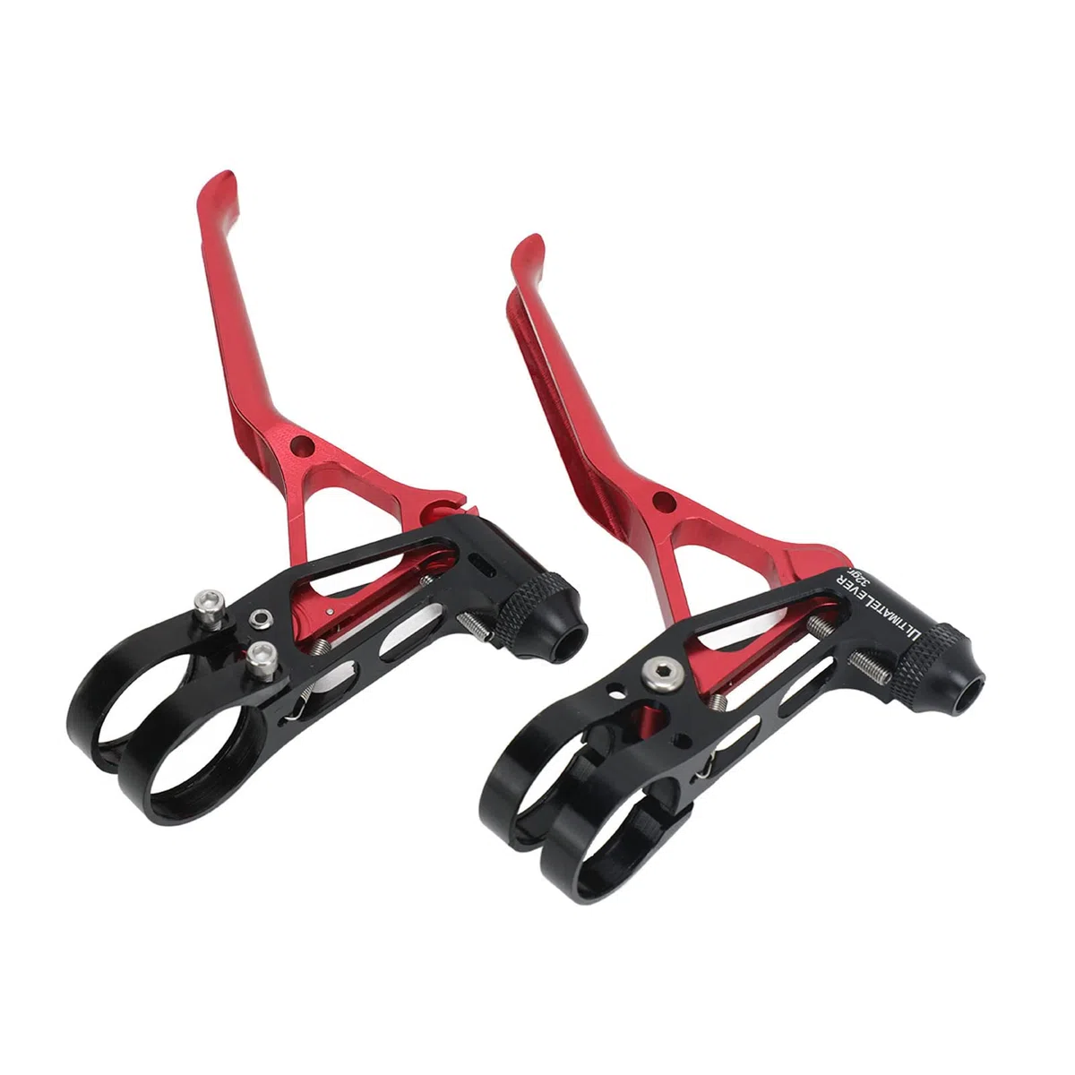 Maniglia del freno cava Leva del freno della bici da strada in lega di alluminio leggera CNC per regolazione delle leve del freno della bici del manubrio da 22,2 mm (Rossa)