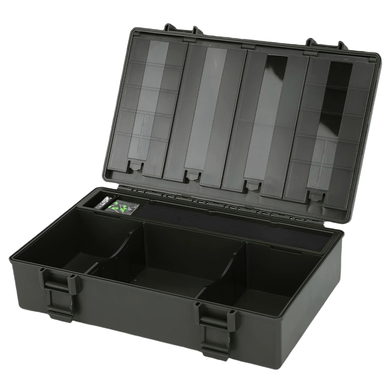 Ampio Spazio di Stoccaggio Rig Box Organizzatore per la Pesca Alla Carpa con Scala, Design Sigillato, 8 Chiodi, Adatto per gli Appassionati di Attrezzatura per la Pesca Alla Carpa,