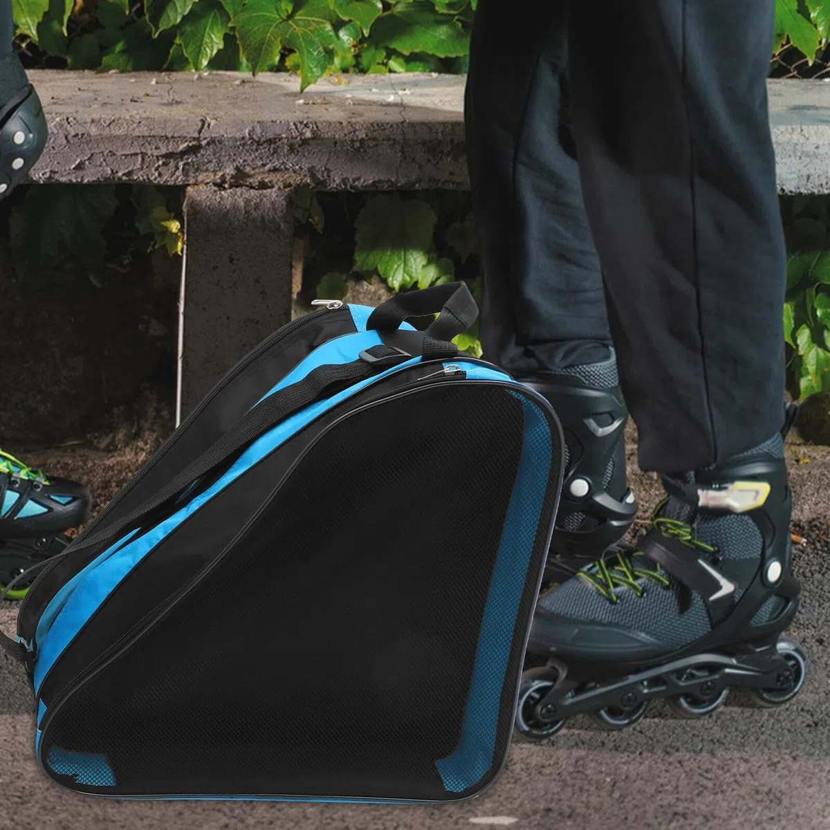 Gatuida 2 pezzi Borsa Porta Pattini Rotelle con Cerniera Custodia Resistente per Scarpe da Pattinaggio su Ghiaccio e Roller Design Multi Conservazione Separata Pratica per Trasporto e Uso