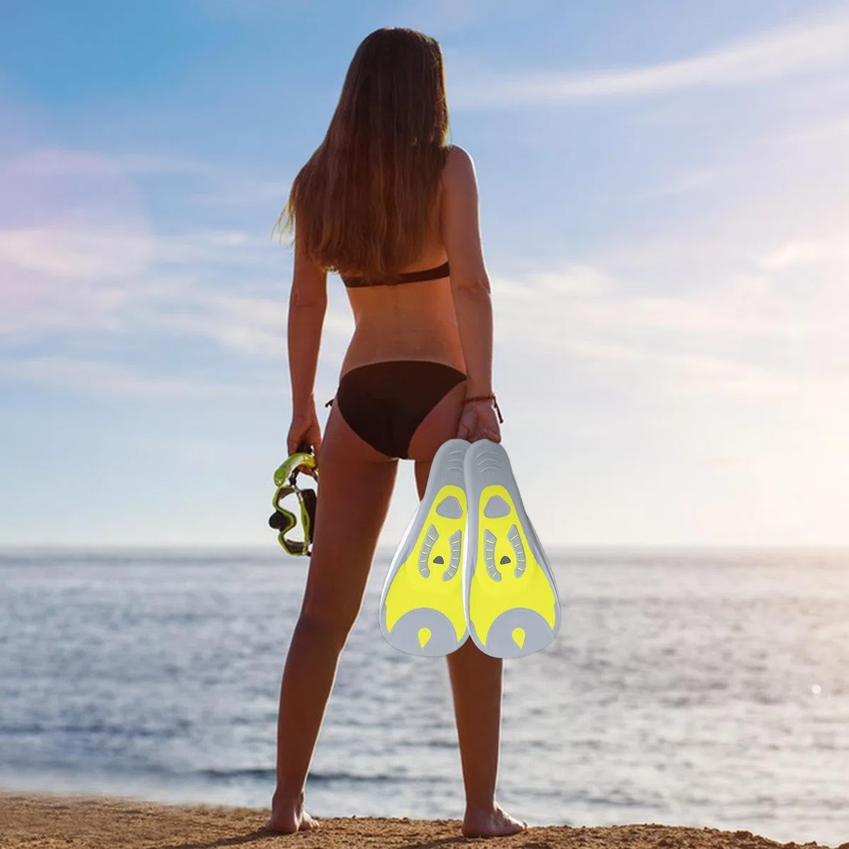 Pinne da snorkeling, ergonomiche, stabilizzanti, leggere, resistenti, stile portatile, per uomini, donne, ragazzi, ragazze, nuoto, snorkeling, apnea, allenamento, viaggi, uso quotidiano