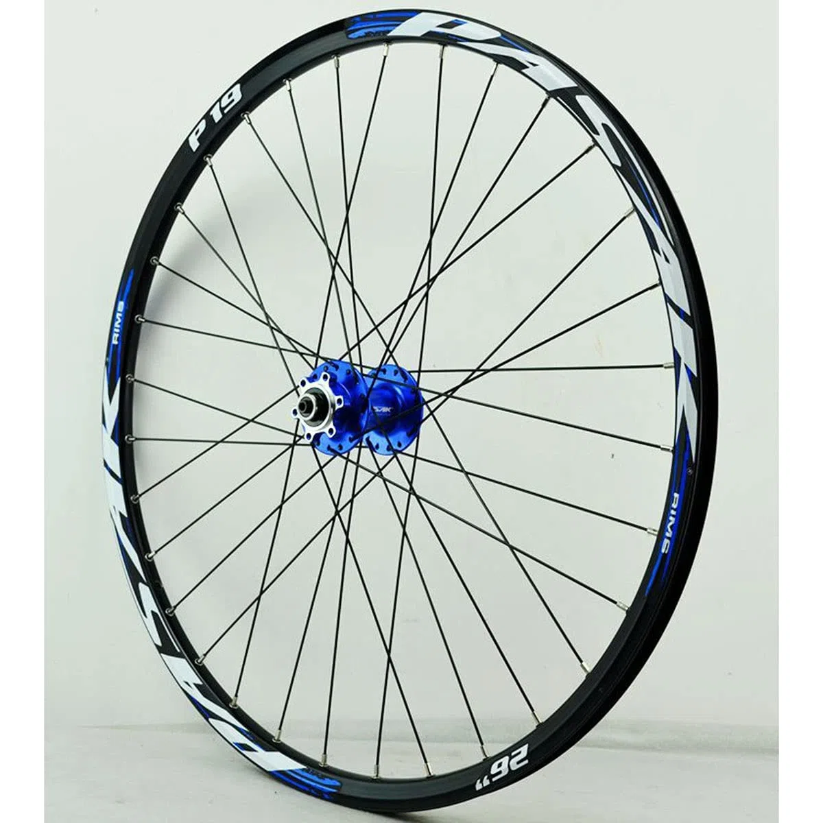 ZFF MTB Ruote per Bicicletta 26 27,5 29 Pollici Ruota per Mountain Bike Doppio Muro Cerchio in Lega Rilascio Rapido 7-12 velocità Cassetta Ruota Libera Freno A Disco 32H (Color : Blue 2, Size : 26in)