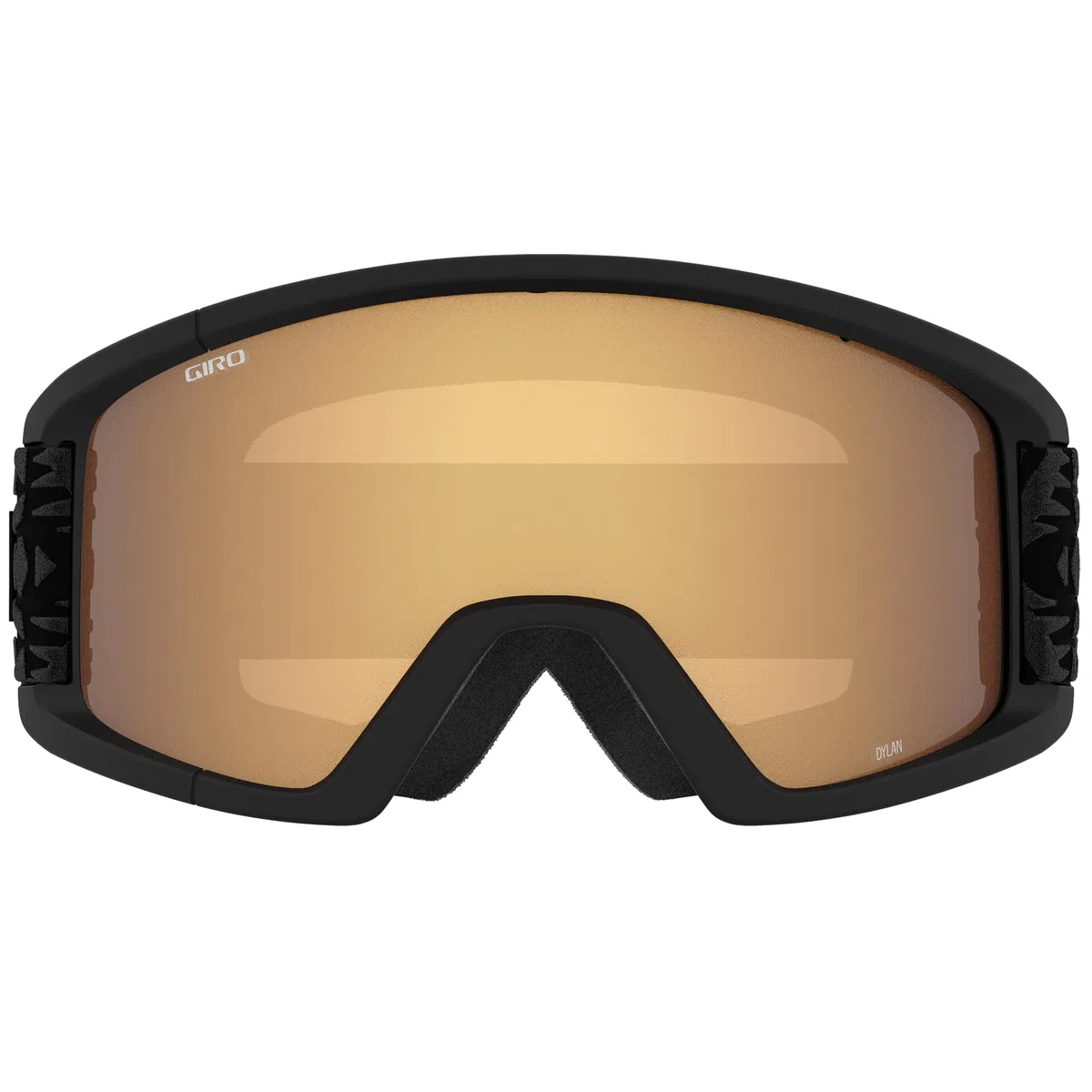 Giro Dylan - Maschera da neve da donna, con cinturino in fiocco nero e lenti color oro ambrato/giallo