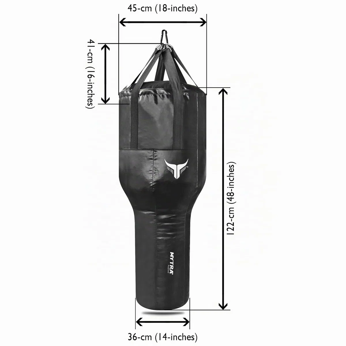 Mytra Fusion Uppercut Punching Bag, Sacco da Boxe Vuoto da 4 Piedi, sacco boxe Pesante per Boxe, MMA, Arti Marziali e sacco kick boxing per i pugni (Nero)