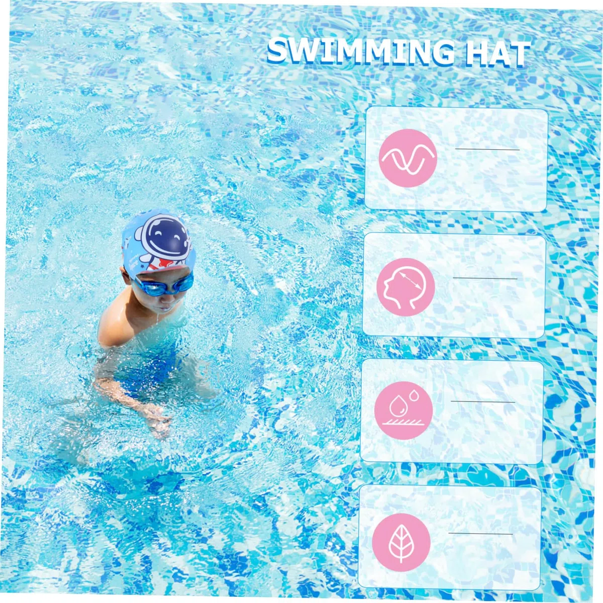 INOOMP Cuffia da nuoto in silicone per bambini cuffie impermeabili piscina cuffia piscina impermeabile cappelli da bagno per bambini cuffie da nuoto cuffia da bagno per bambini Blue