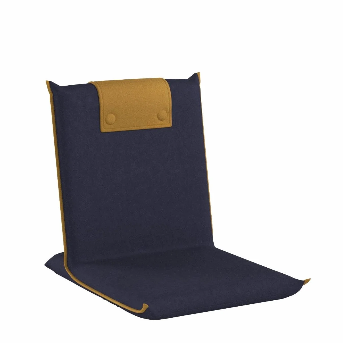 bonVIVO Easy III Sedia Pieghevole da Pavimento Imbottita – Meditation Chair Portatile con Schienale Reclinabile – Cuscino da Yoga e Lettura, Ideale per Casa, Studio e Viaggi – Blu