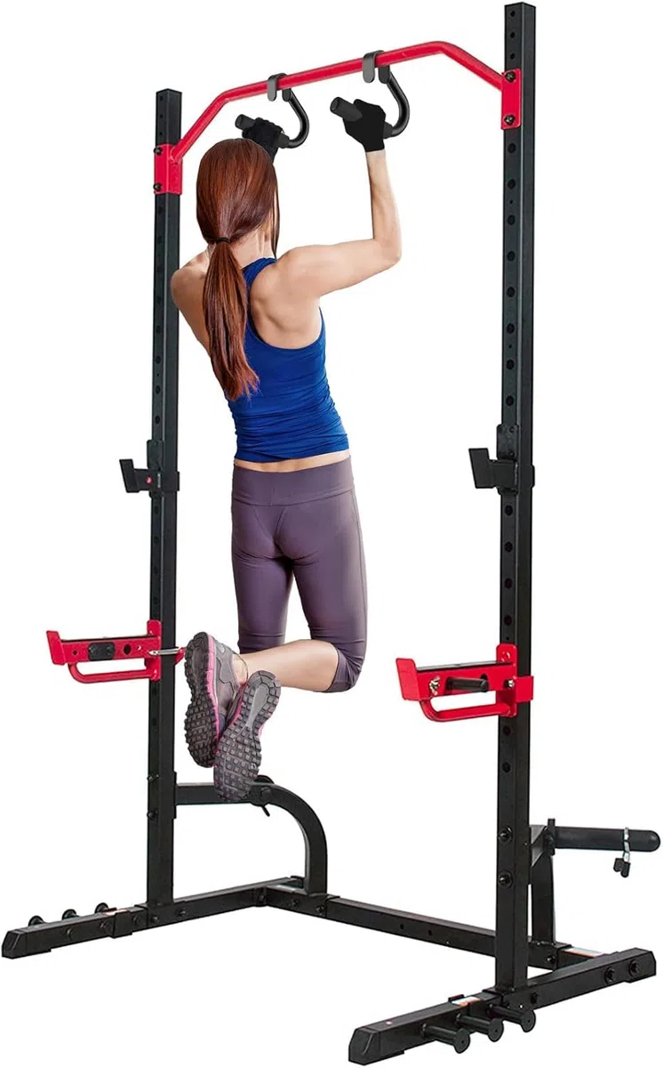 SELEWARE Maniglie Multifunzionali per Palestra con Impugnatura Ergonomica, Tubi in Acciaio Robusti, Attacchi per Barre di Trazione, Bilancieri, Fasce di Resistenza, Impugnature per Allenamento