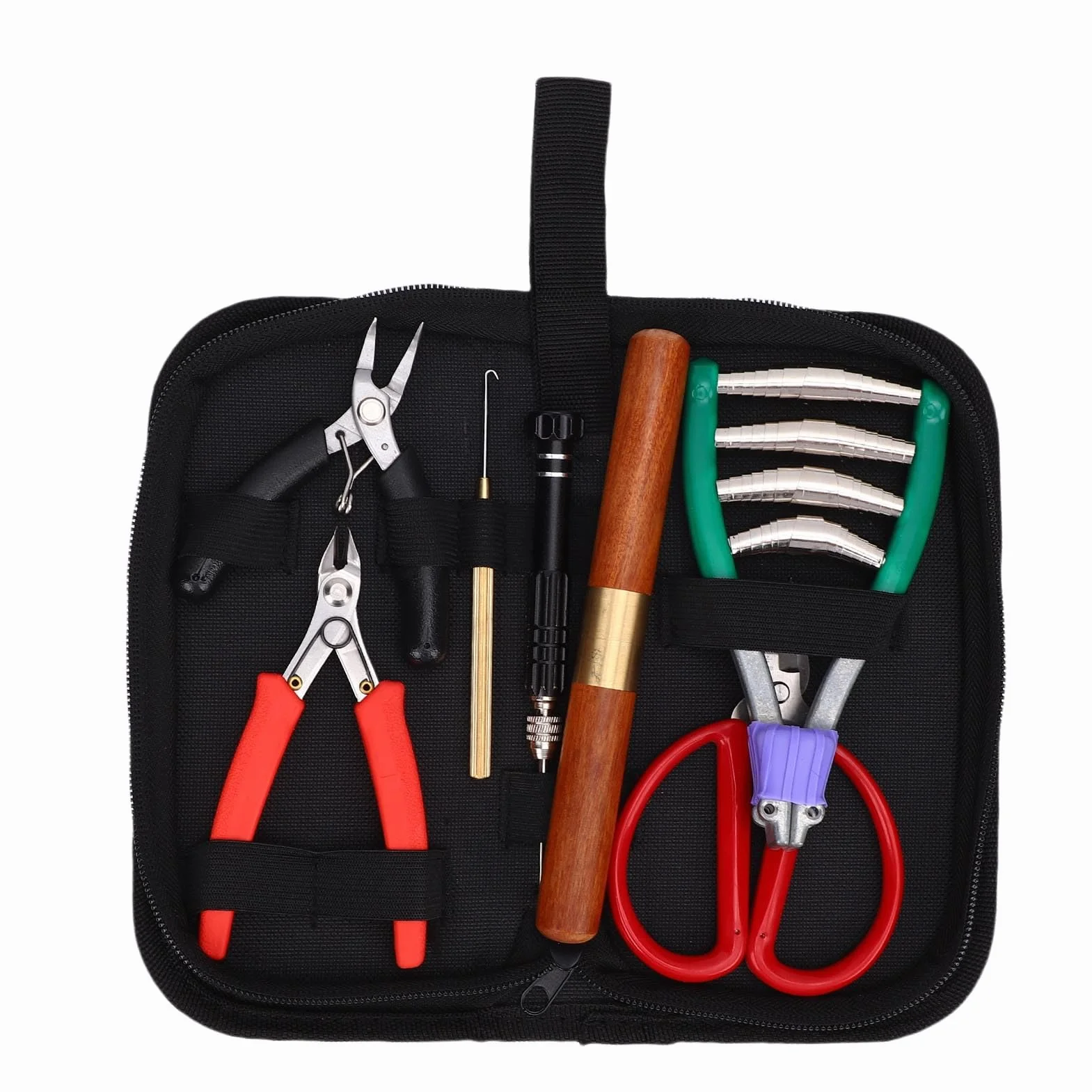 Cocoarm Set di Strumenti per Incordare Racchette da Badminton, Borsa per | Acciaio Duro, Pinza Iniziale, Pinze Curve, Gancio, Tennis, Borsa, Compatibile